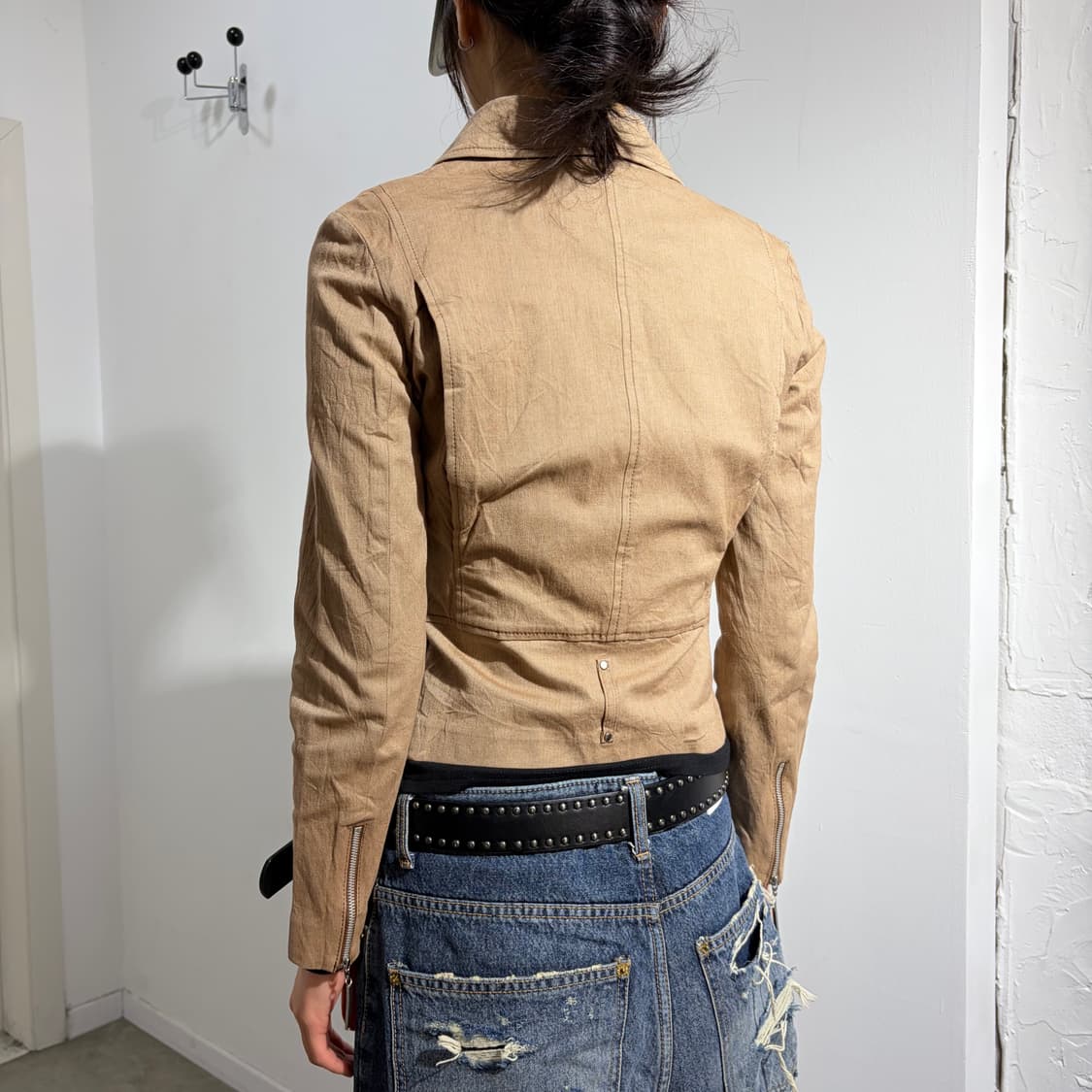 KUMIKYOKU 코튼 라이더 자켓 상품이미지4