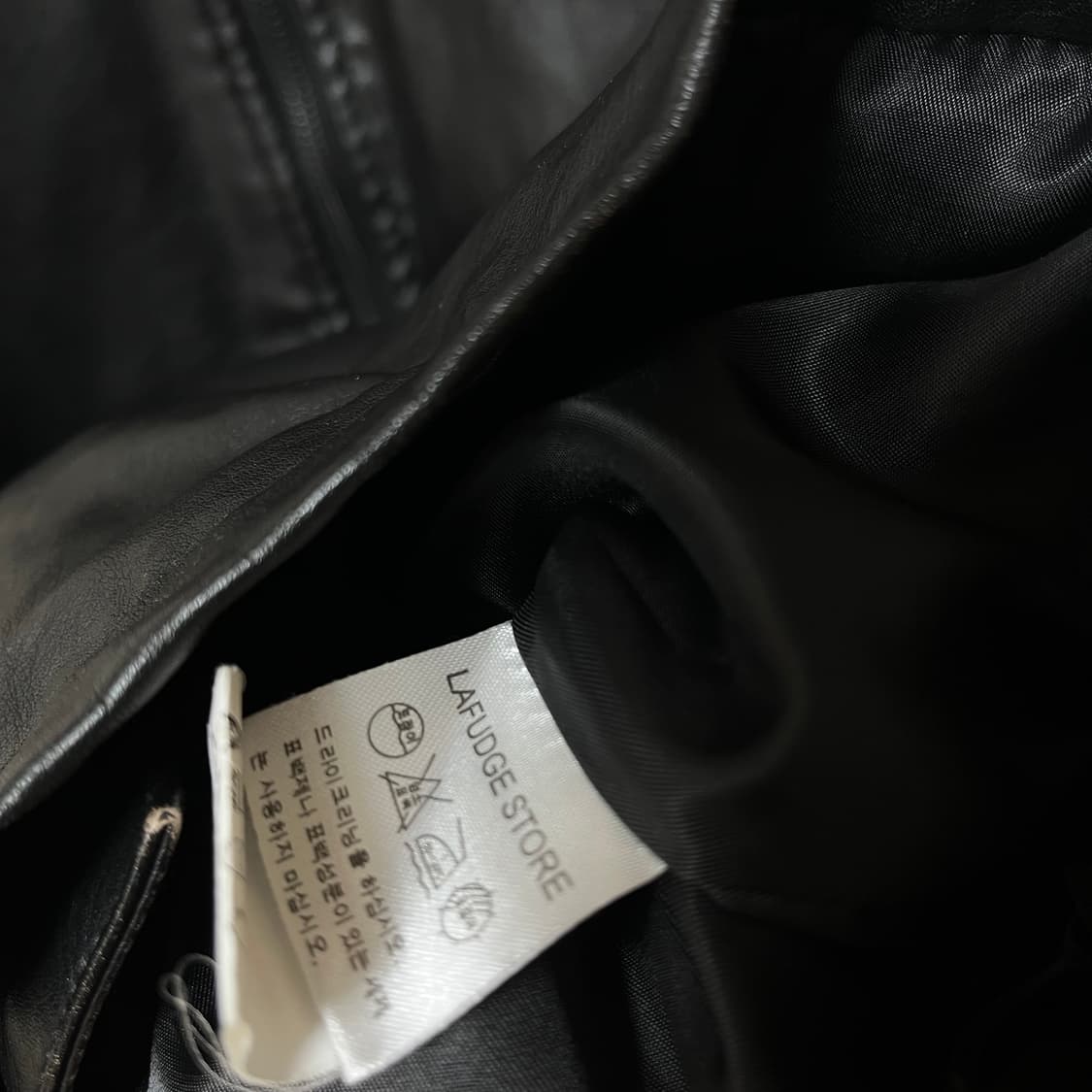 라퍼지스토어 배색 비건 레더 가죽 자켓 S 상품이미지9