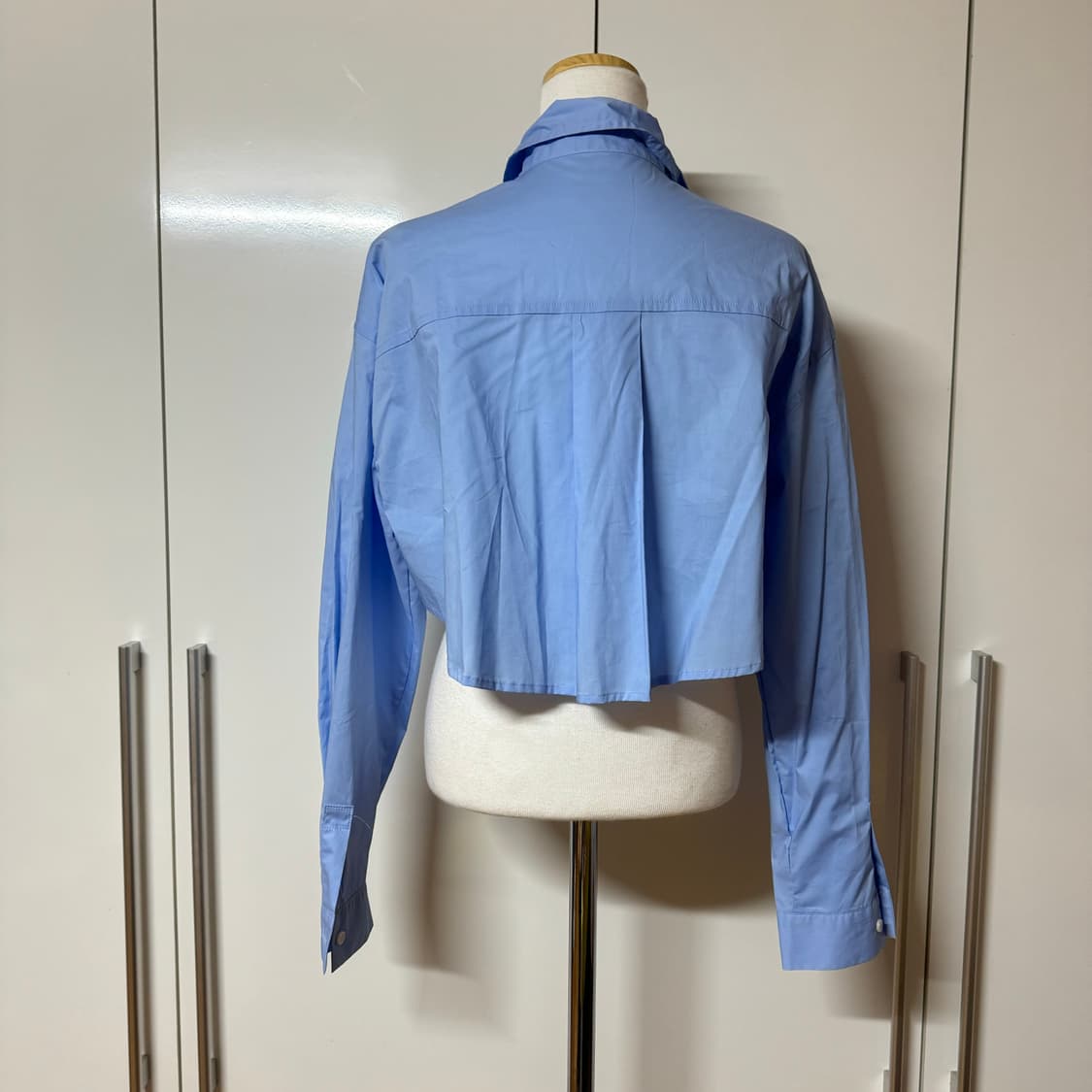 크롭 오버핏 셔츠 소라색 블라우스 상품이미지4