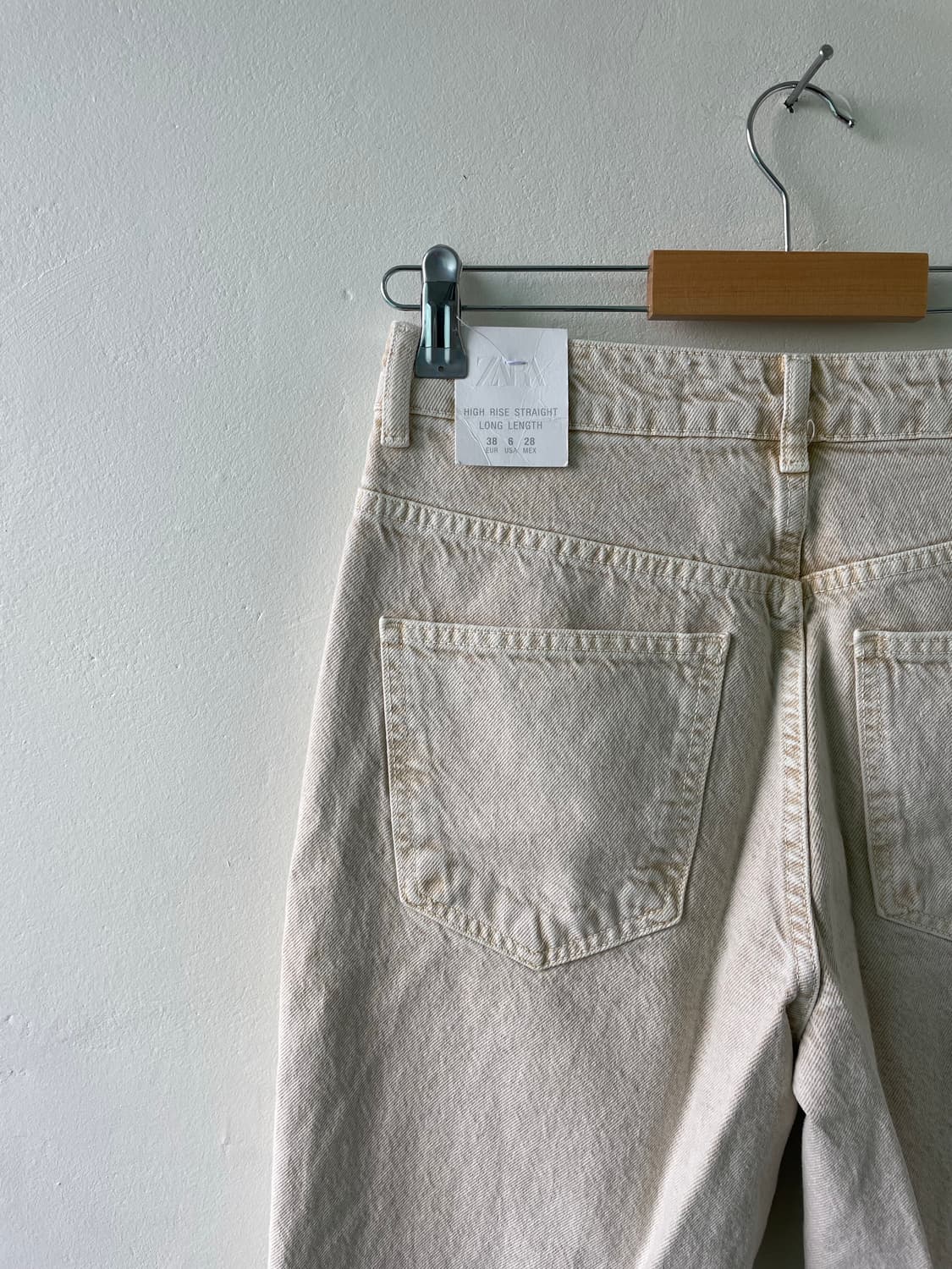 자라 우먼 베이지 워시드 데님 38 상품이미지3