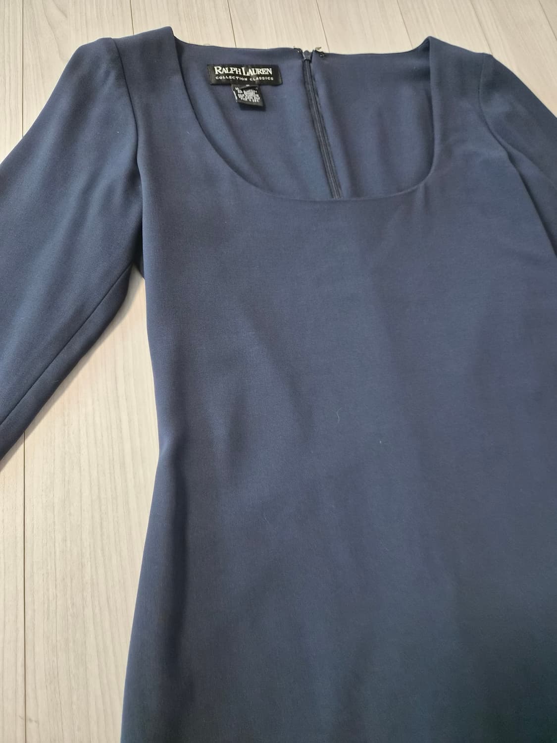 [랄프로렌 컬렉션] 정품 네이비 스퀘어넥 7부 소매 원피스 상품이미지4