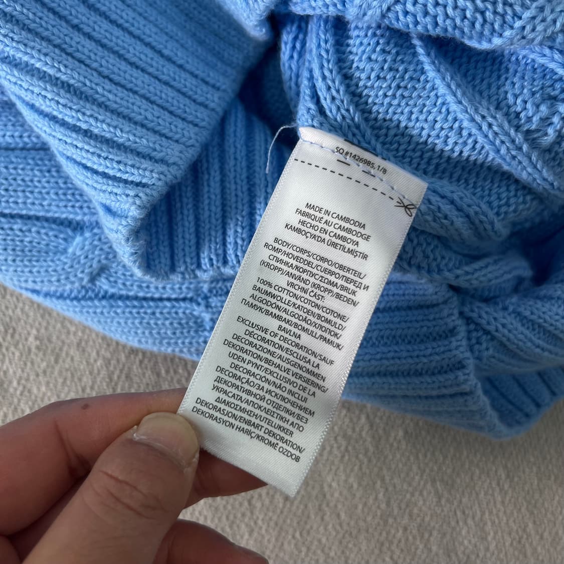 W 95 폴로랄프로렌 스카이블루 스몰포니 꽈배기 반팔 니트 상품이미지4