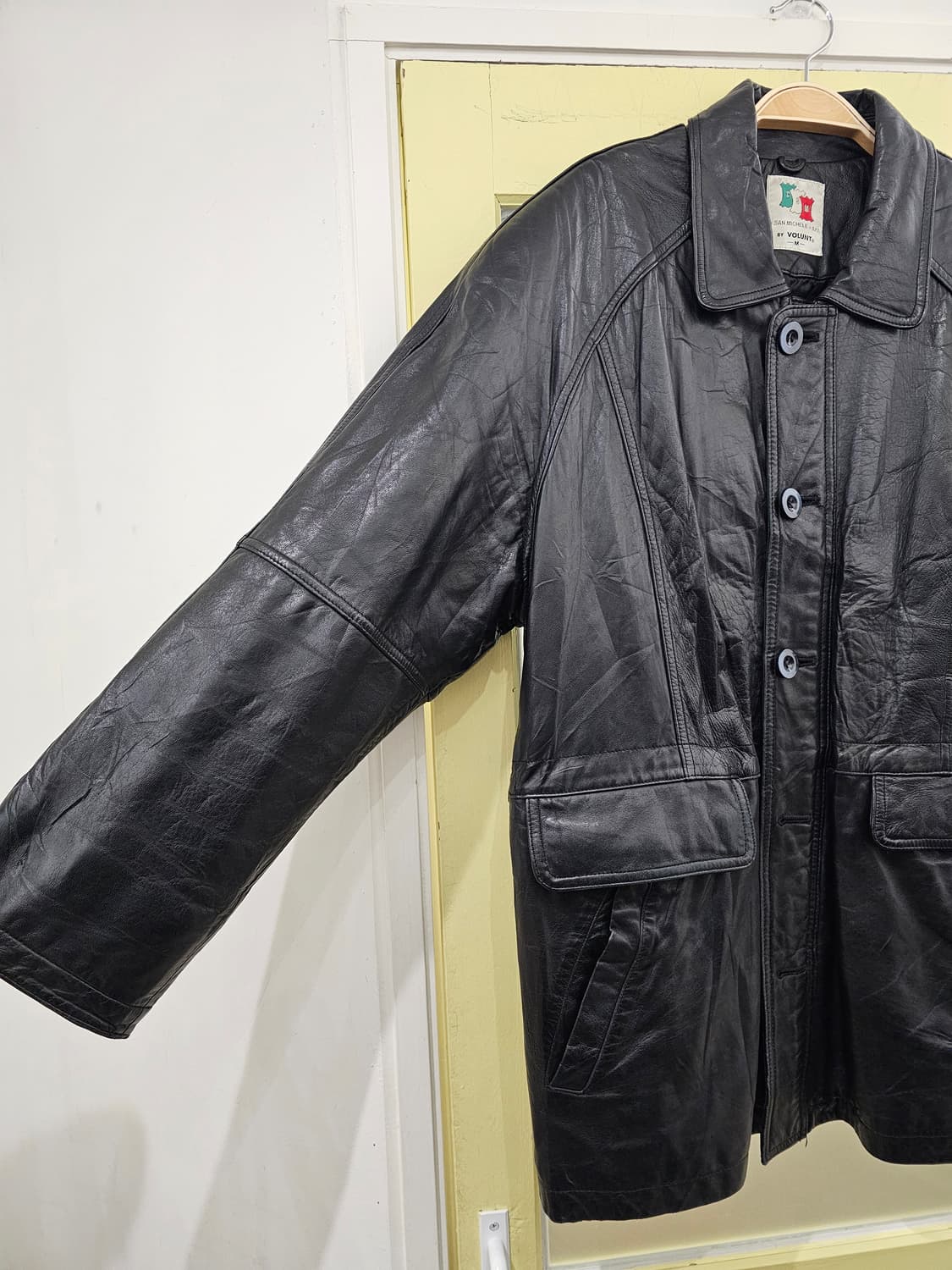 Italy 블랙 램스킨 자켓 상품이미지6