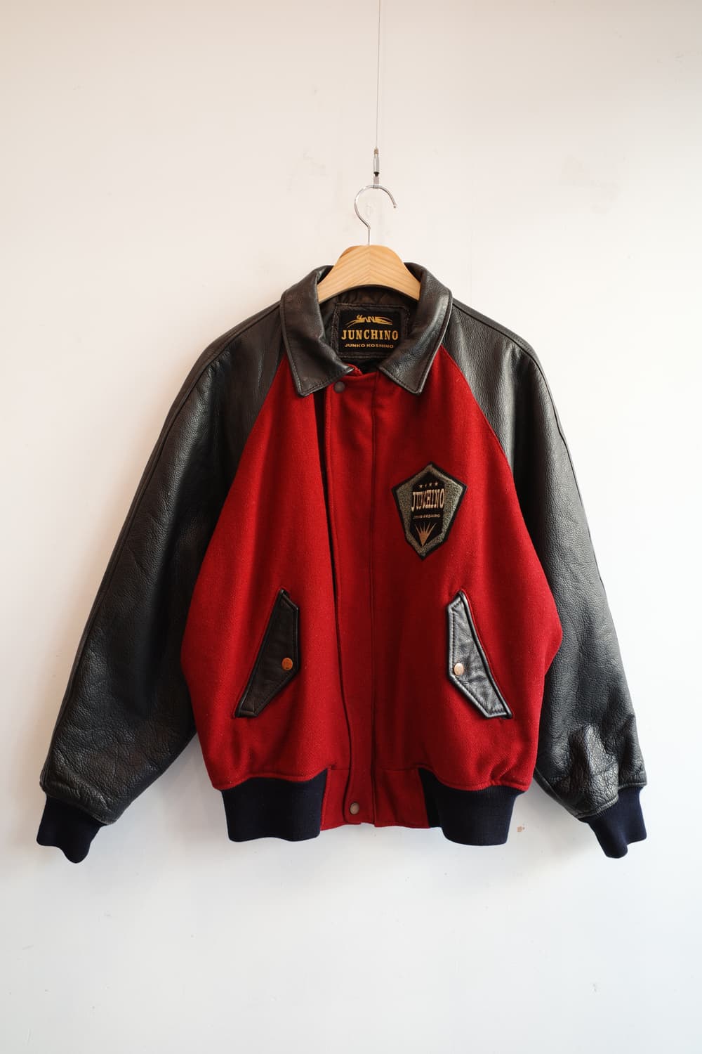 JUNCHINO 소가죽 자수 블루종  상품이미지1