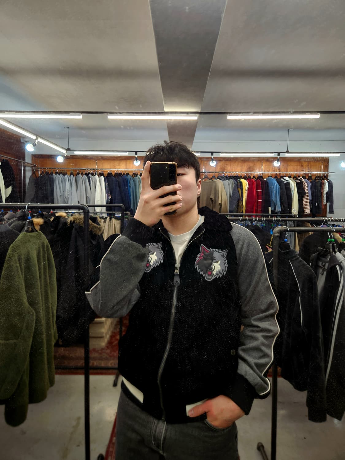 NBA 미네소타 팀버울브스 울 벨벳 바시티 자켓 M 상품이미지9