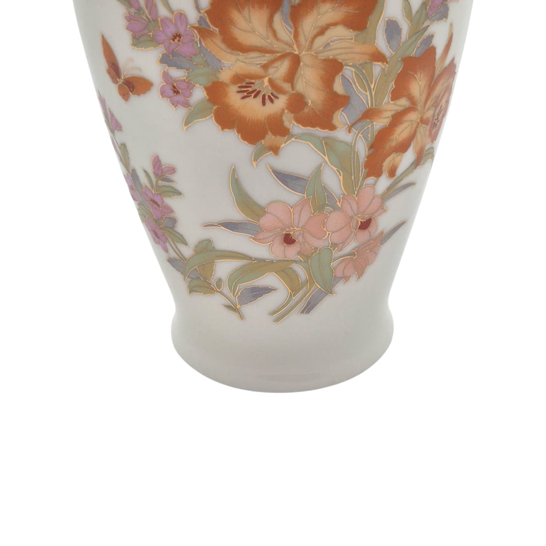 80s 메이토 금채 플로랄 나비 백자 화병 상품이미지3