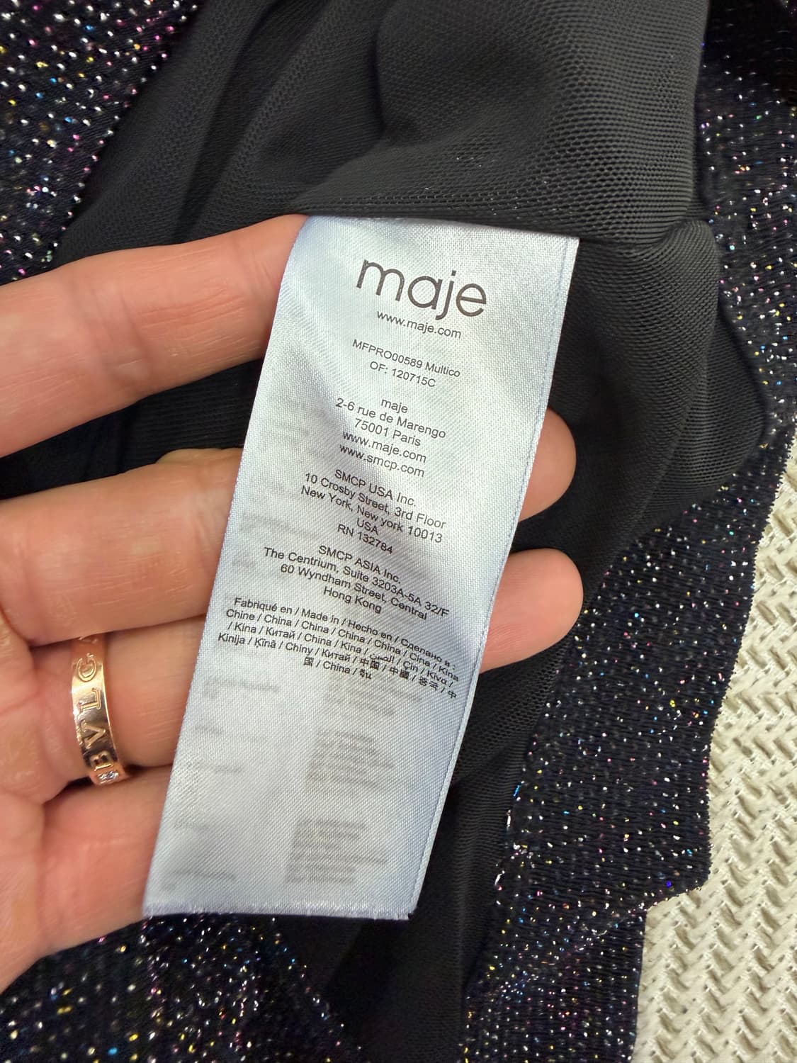 정품) maje 마쥬 블랙 반짝이 미니 원피스 1 상품이미지7