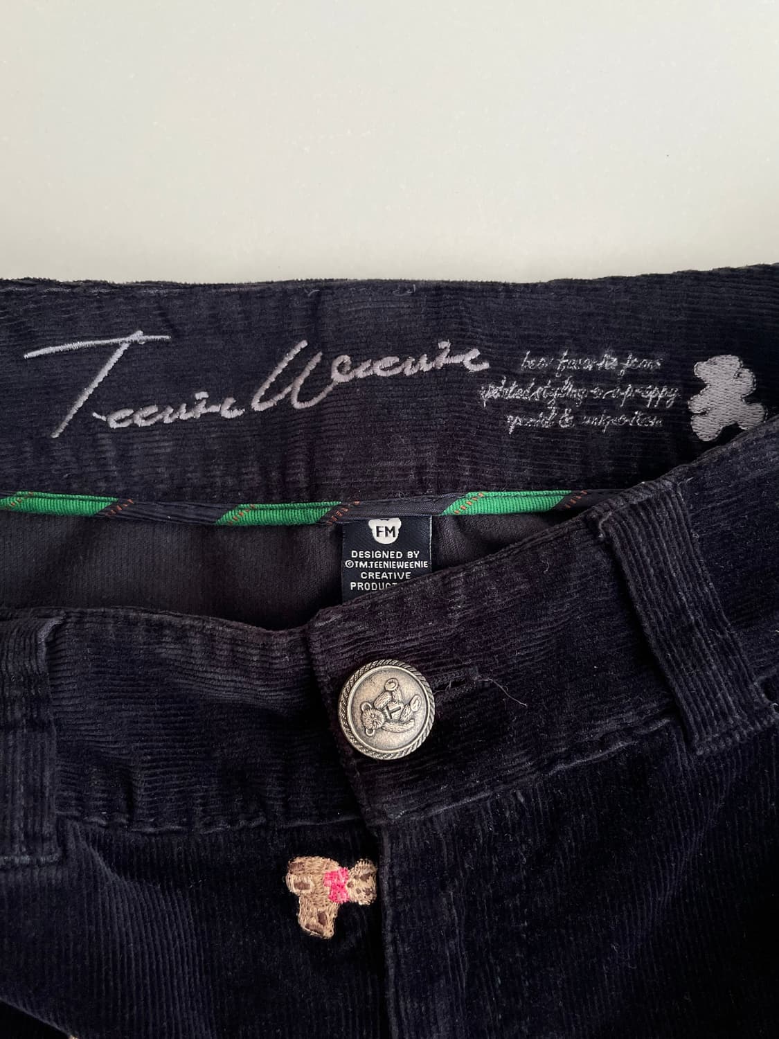 M) 티니위니 테디베어 코듀로이 스커트 블랙 상품이미지4