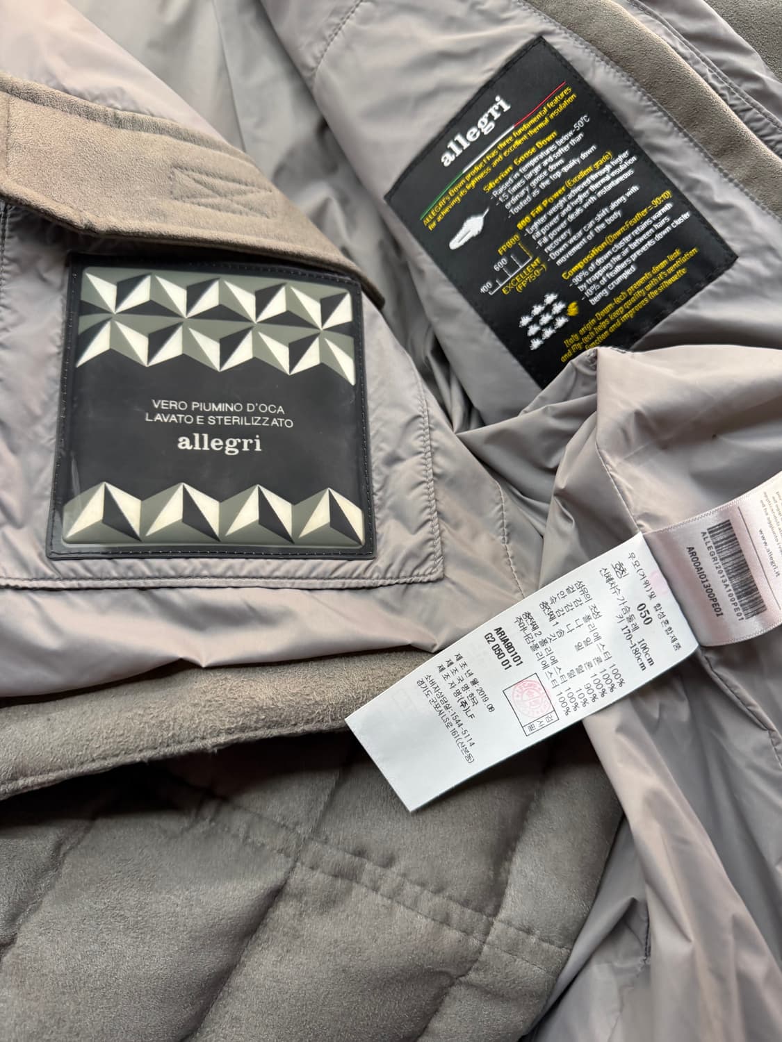 50/ 알레그리 구스다운 스웨이드 패딩코트 상품이미지9
