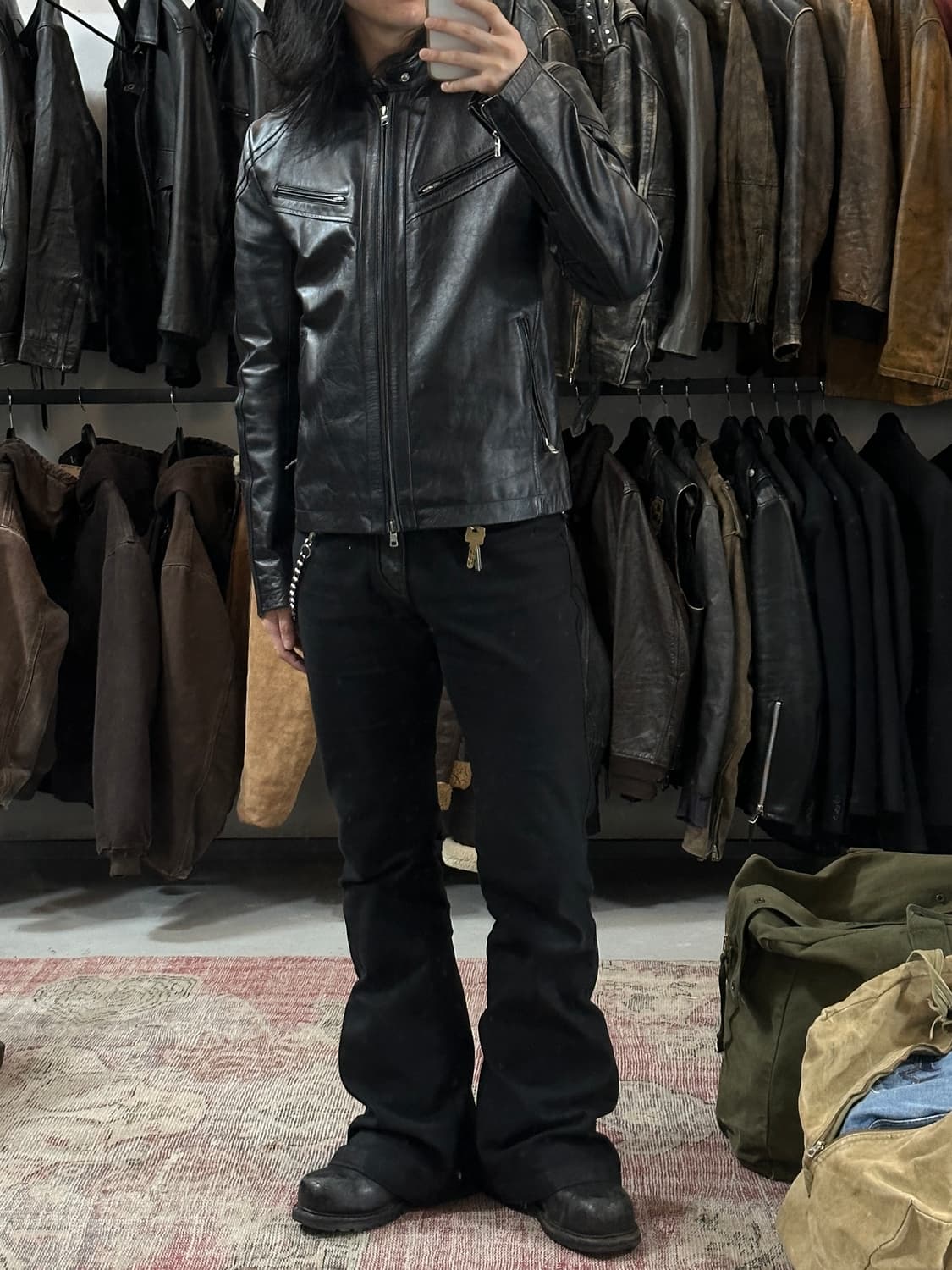  아르마니 익스체인지 레더 자켓 카페레이서 모터사이클 자켓 상품이미지2