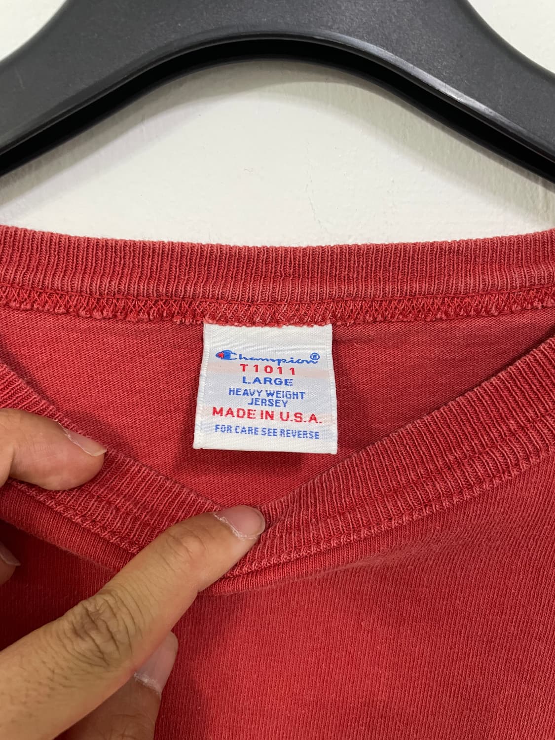 챔피온 레드 반팔 티셔츠 상품이미지7