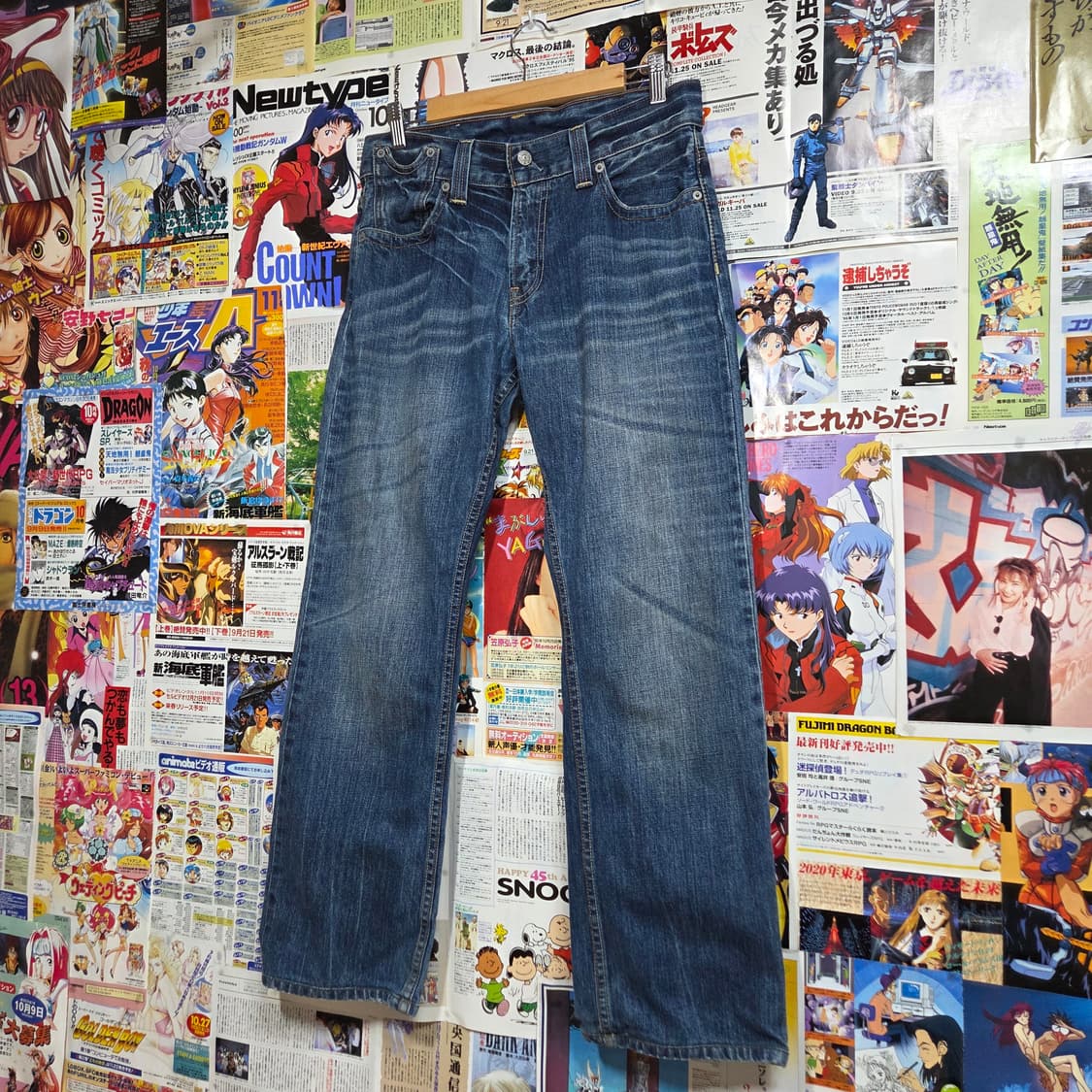 리바이스 523 중청 워싱 데님 팬츠 상품이미지5