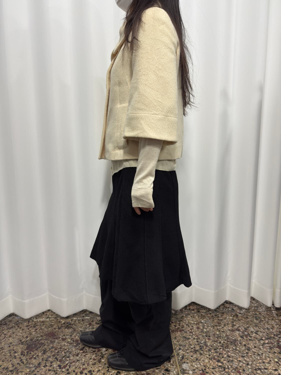 mori ivory button half coat 상품이미지6