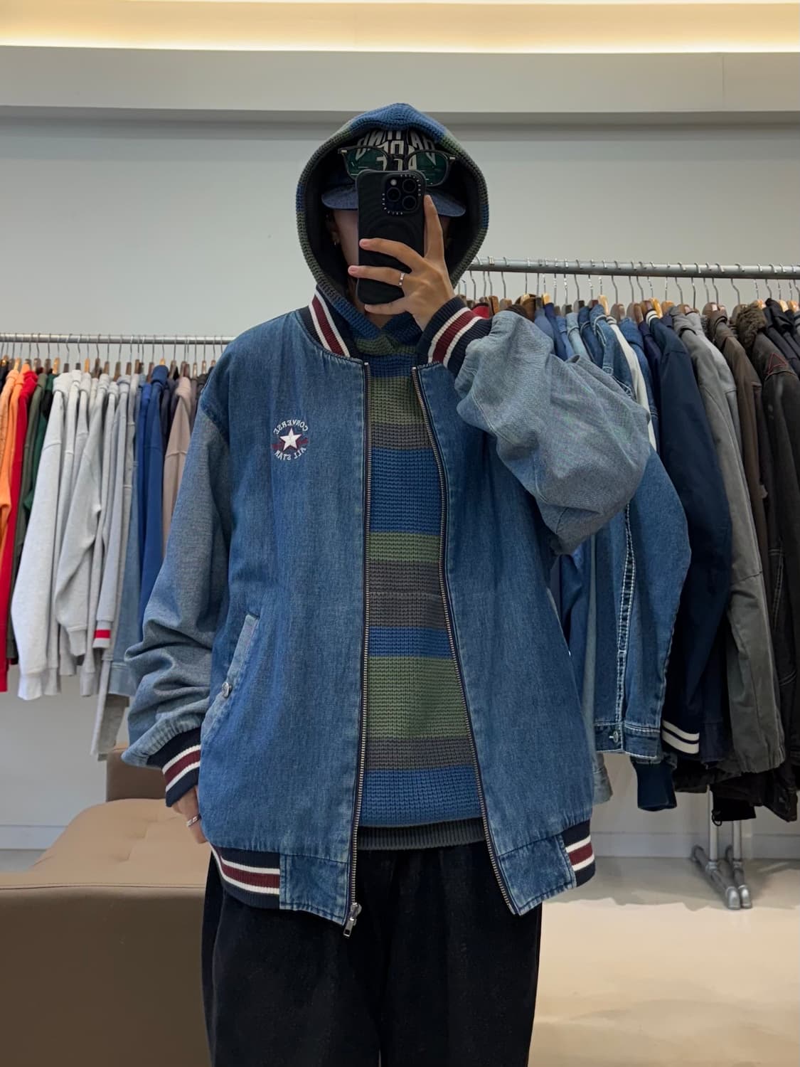 00s 컨버스 데님 바시티 자켓 상품이미지6