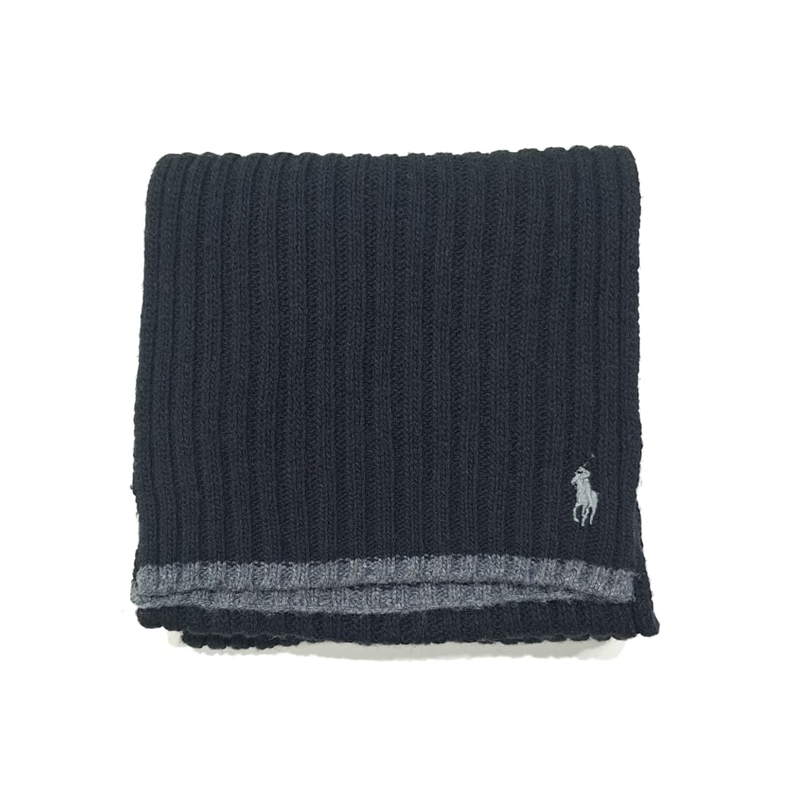 MX395 폴로 랄프 로렌 블랙 & 그레이 투톤 램스울 혼방 리브드 머 상품이미지6