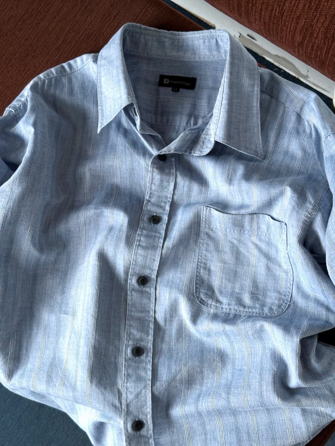 Design jacquard fabric point H/S shirt 상품이미지1
