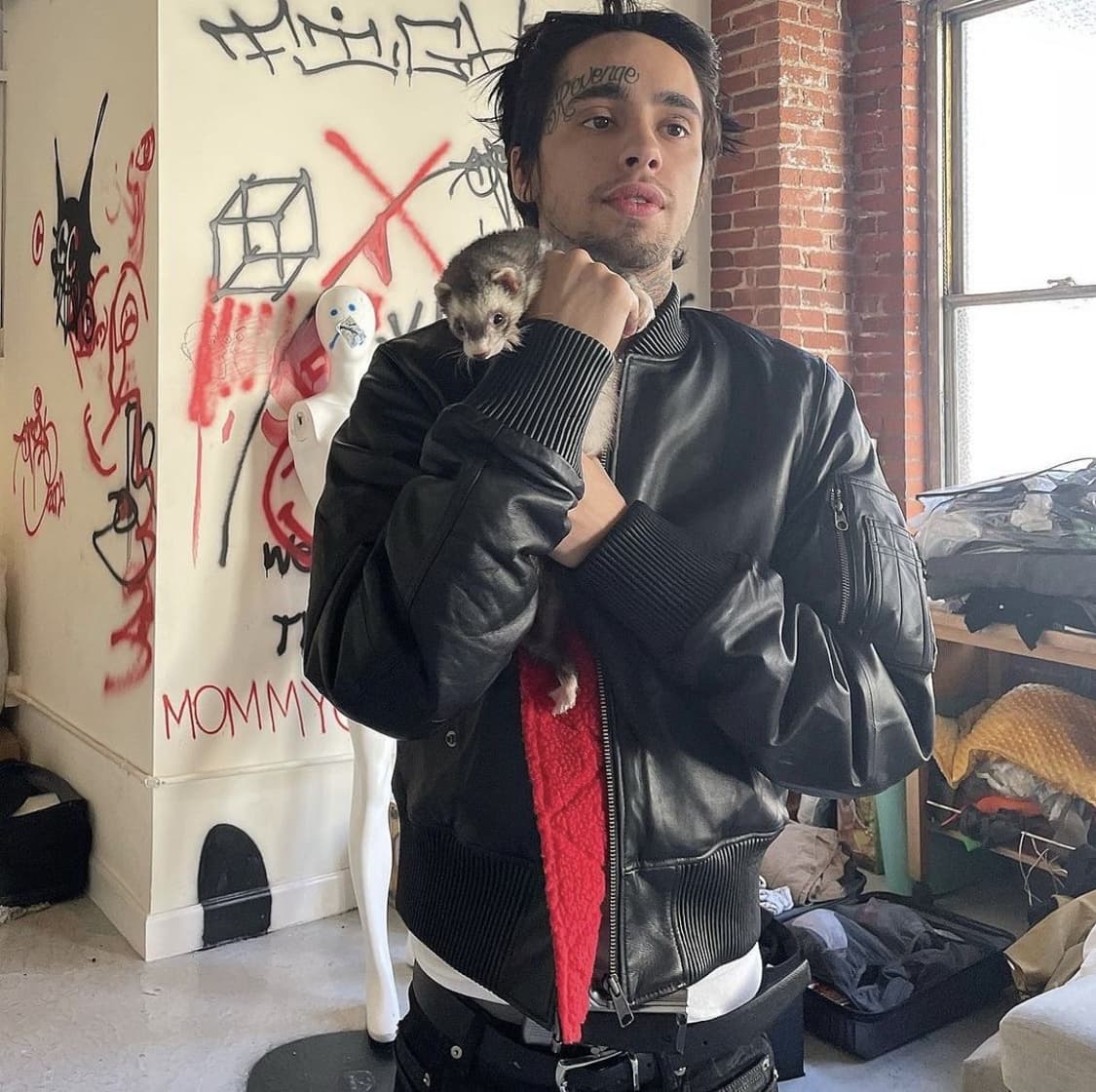 (M) Vlone sheepskin 2017 레더 봄버 상품이미지2