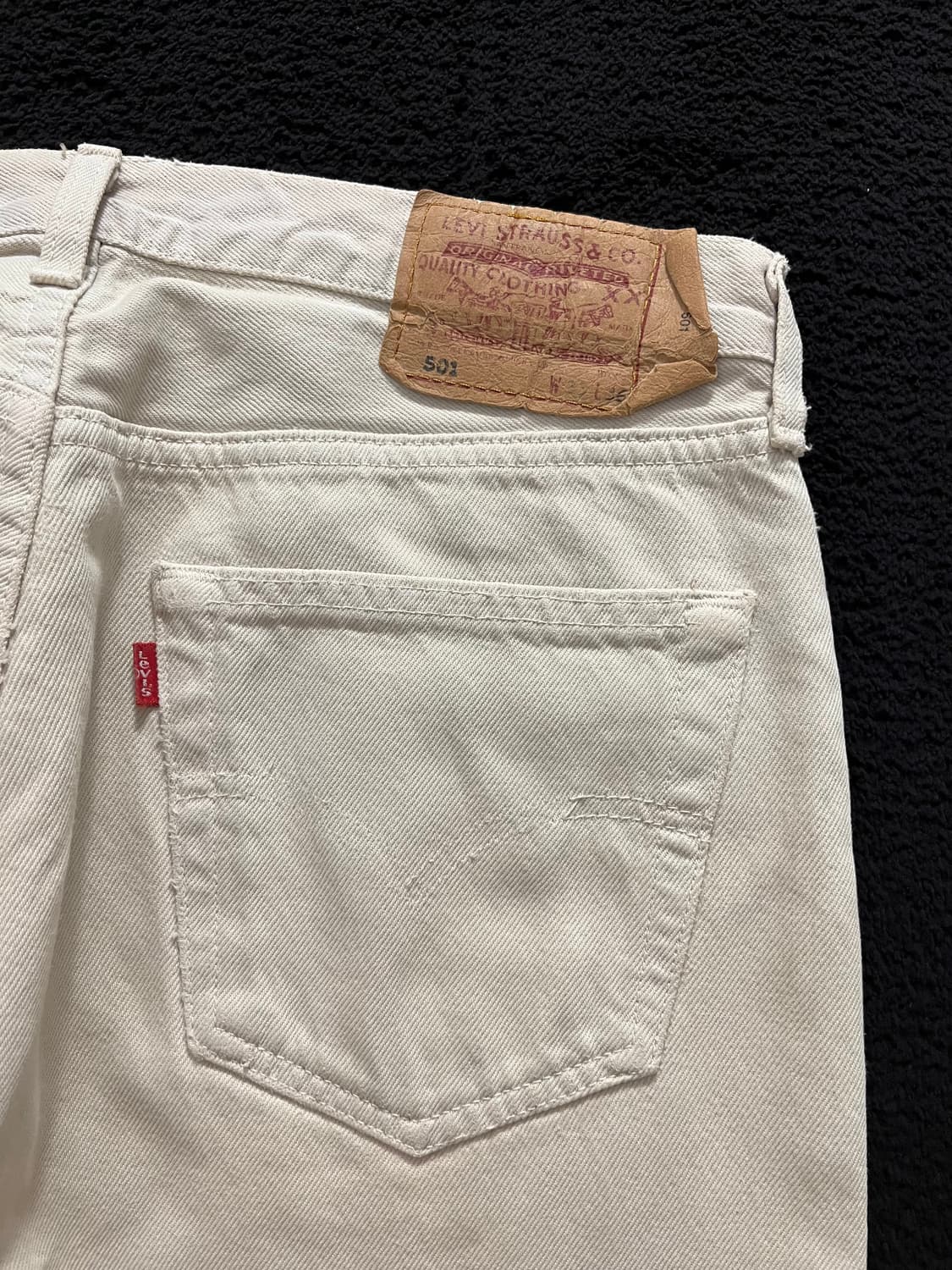 빈티지 프랑스제 리바이스 501 데님 팬츠 베이지  상품이미지7