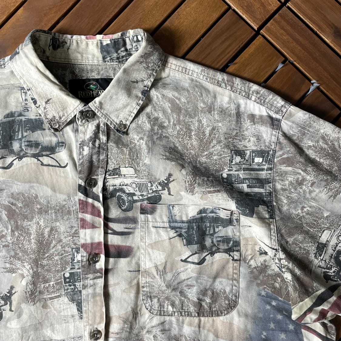 [XL]빈티지 성조기 USA아미 프린팅 반팔 셔츠 상품이미지1