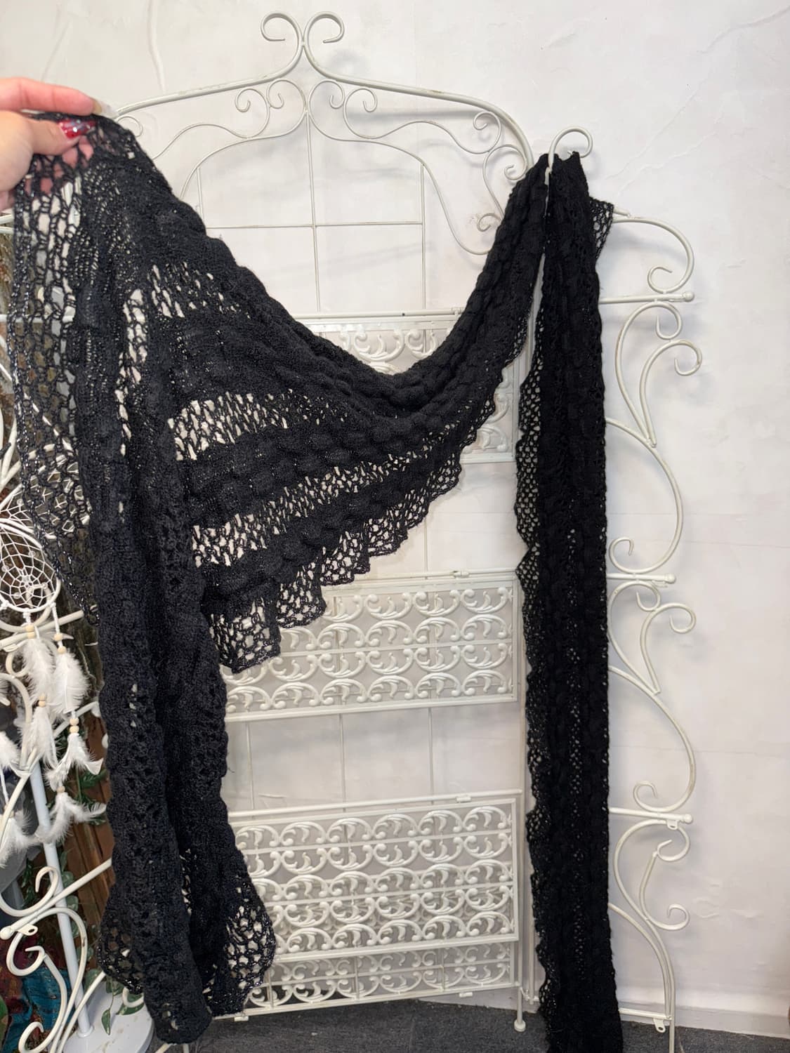 Black maxi long knit muffler 상품이미지1