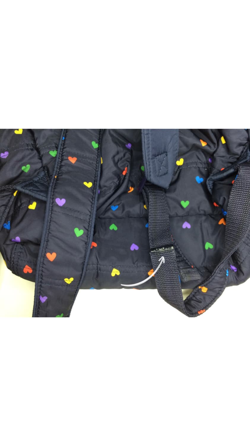 빈티지 컬러풀 하트 무늬 패디드 백팩 상품이미지3