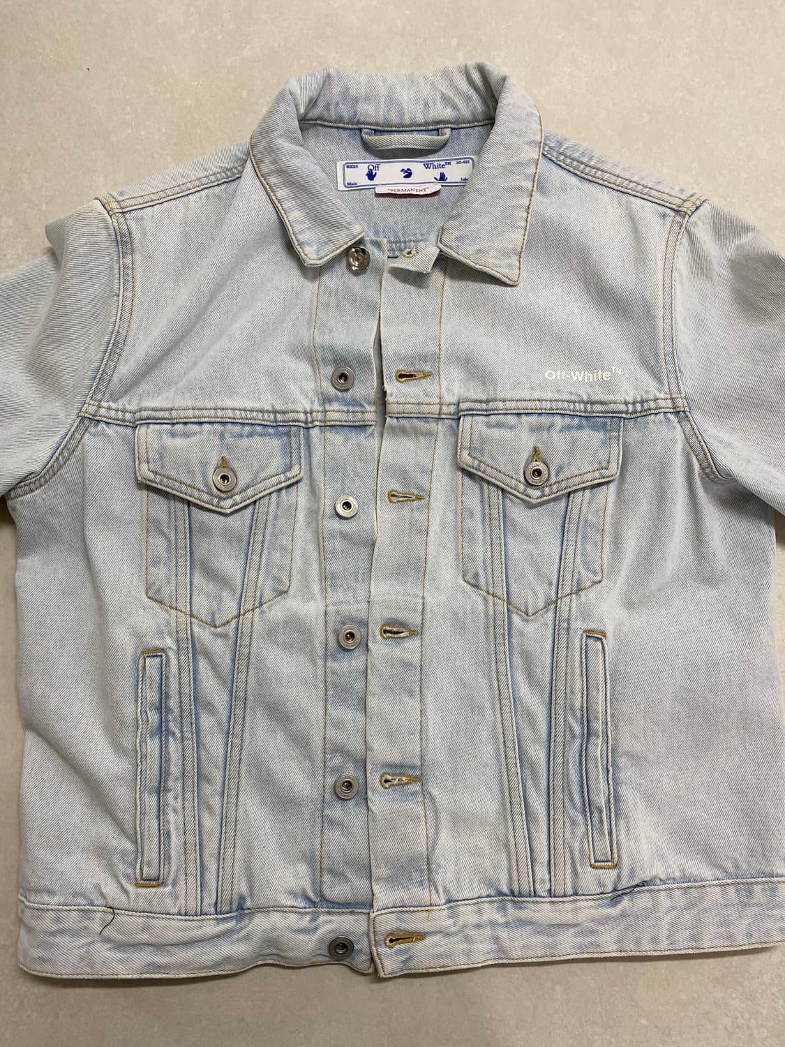 (W) 오프화이트 다이애그 레귤러 자켓 라이트 블루 상품이미지3