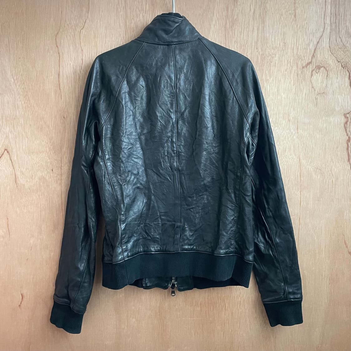 준하시모토 사선 집업 레더 자켓 상품이미지2