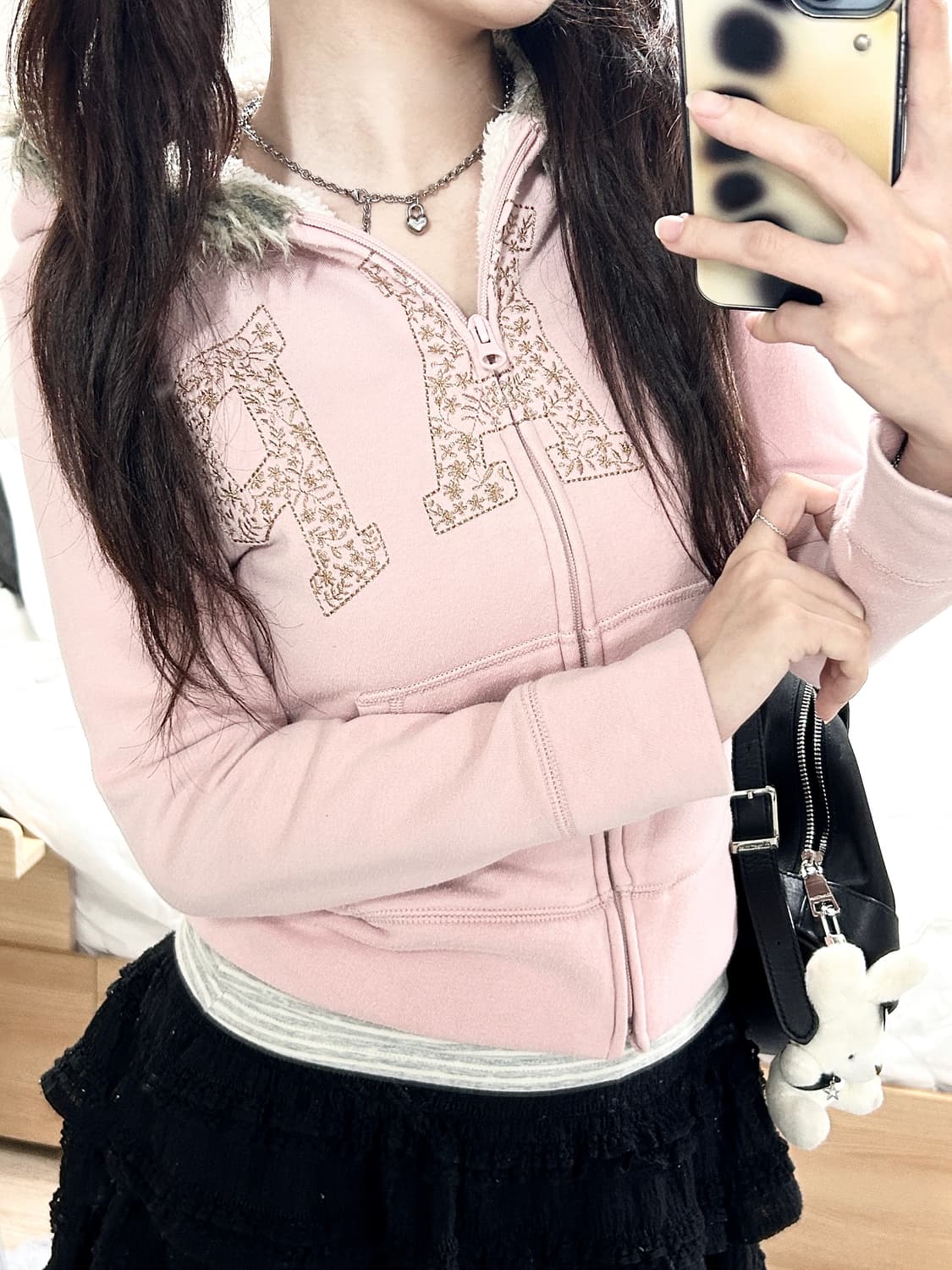 갭 빅로고 뮤트핑크 울프죠 후드집업 상품이미지1