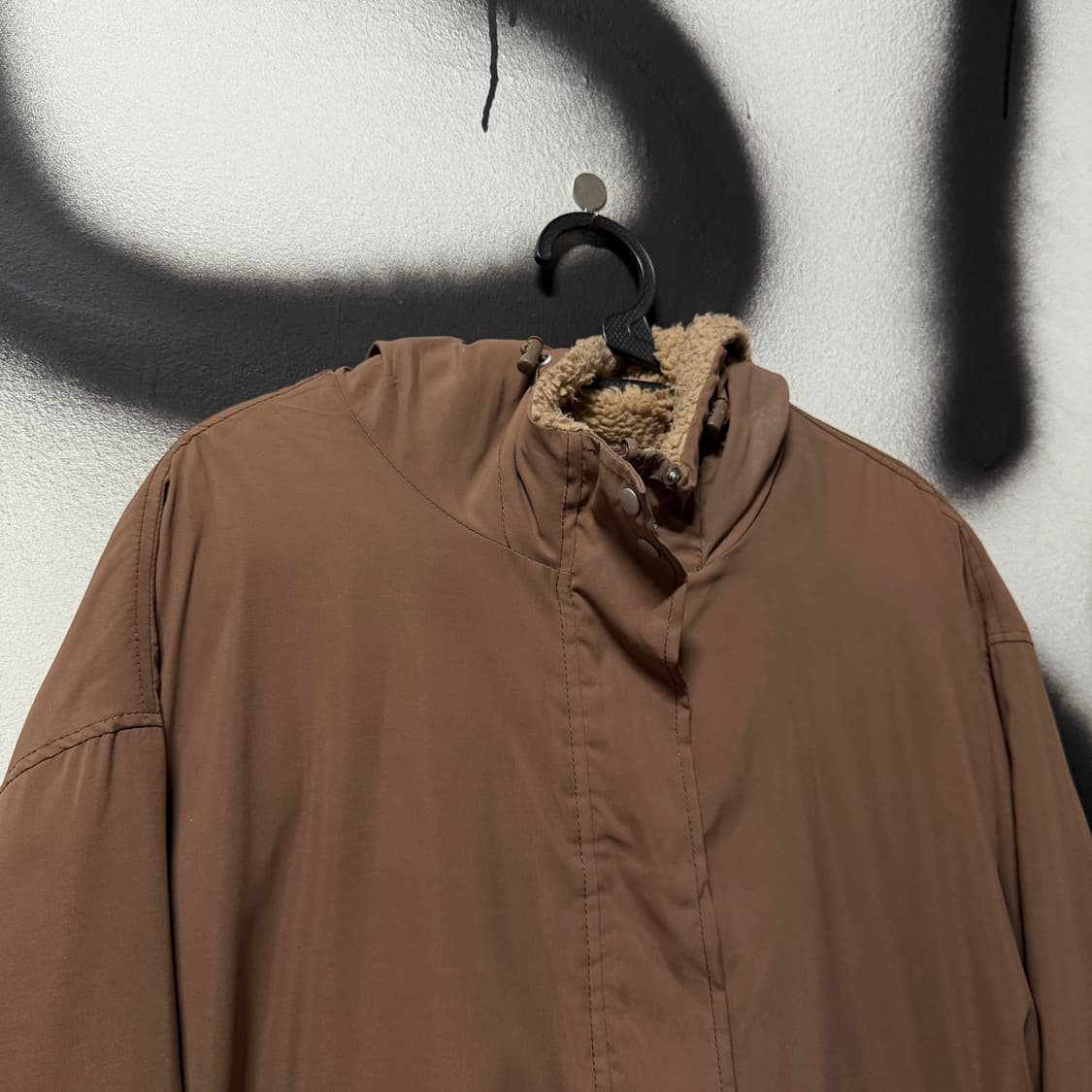 VTG 빈티지 초코 모카 브라운 리버시블 플리스 집업 후디 상품이미지5