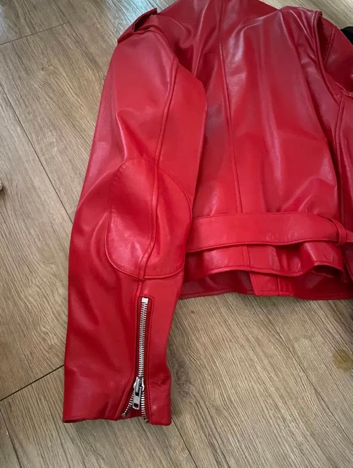 레드 양가죽 바이커 오버핏 남여공용 상품이미지4