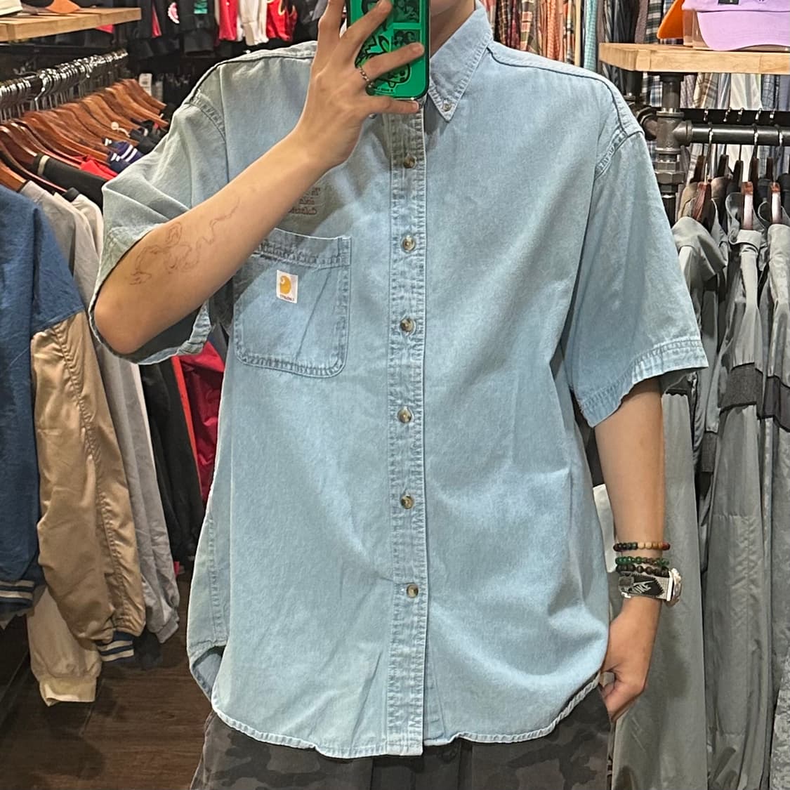 [HI] 칼하트 반팔 데님셔츠 상품이미지2