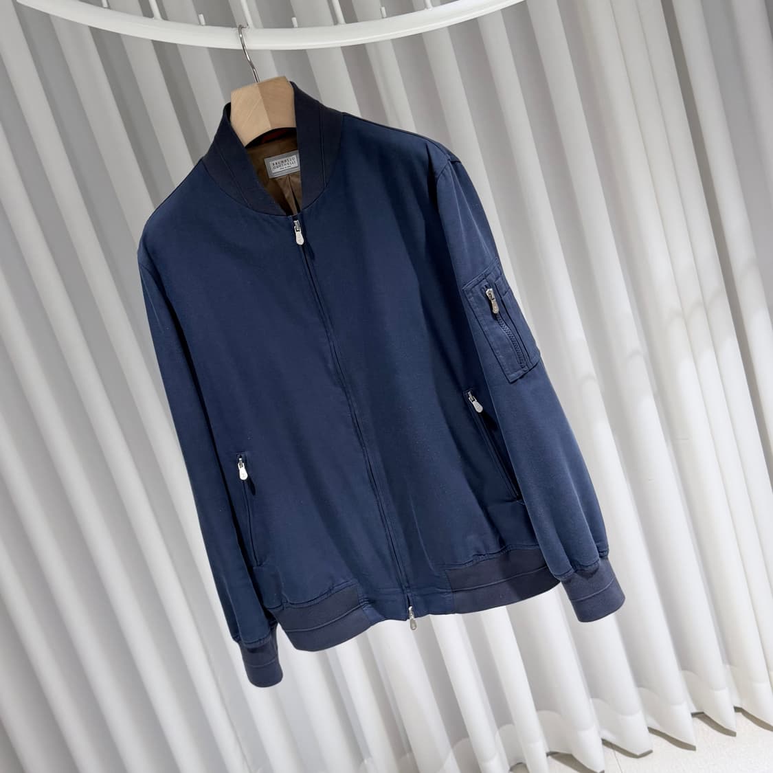 (A+/52) / 브루넬로쿠치넬리 포플린 포켓 지퍼 블루종 자켓 상품이미지2