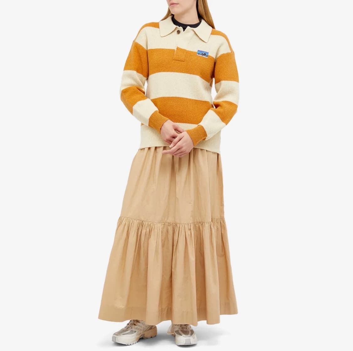 파타고니아 리사이클 울 블렌드 럭비 스웨터 드라이드 망고 상품이미지1