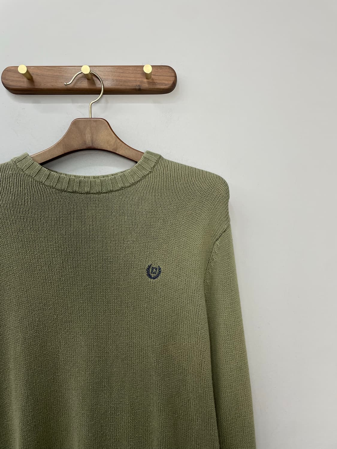 챕스 카키 코튼 라운드넥 니트 H768 상품이미지3