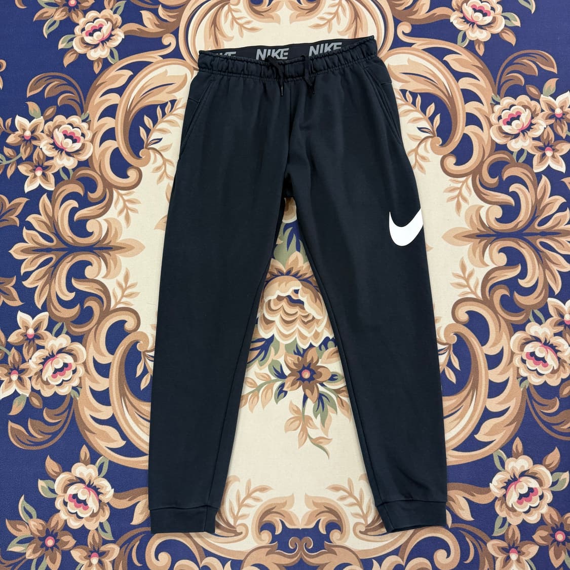 (L)나이키 Nike 빅로고 코튼 조거팬츠(블랙,검흰) 상품이미지1