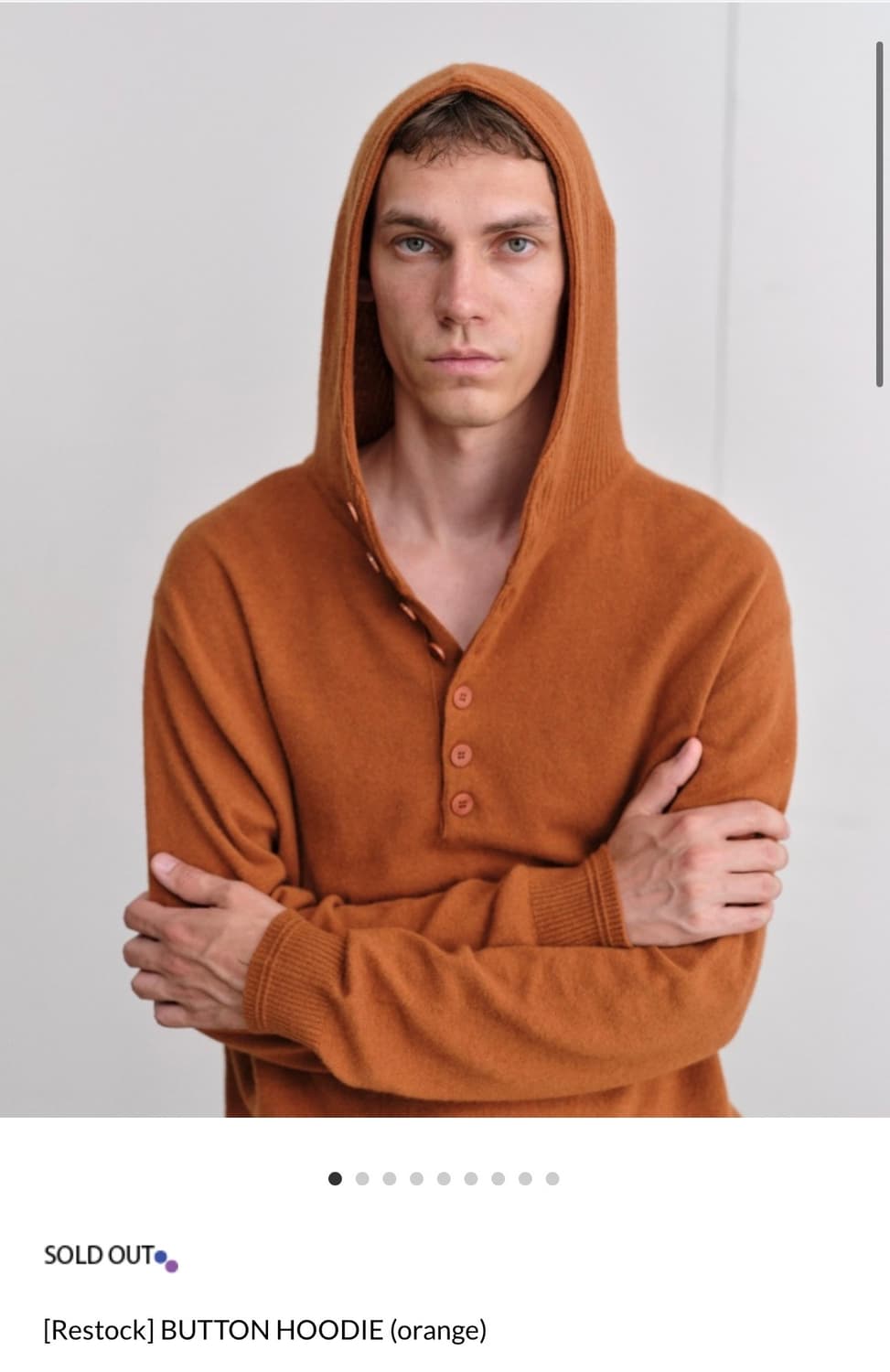 컬러컬러 버튼후디 오렌지  상품이미지1