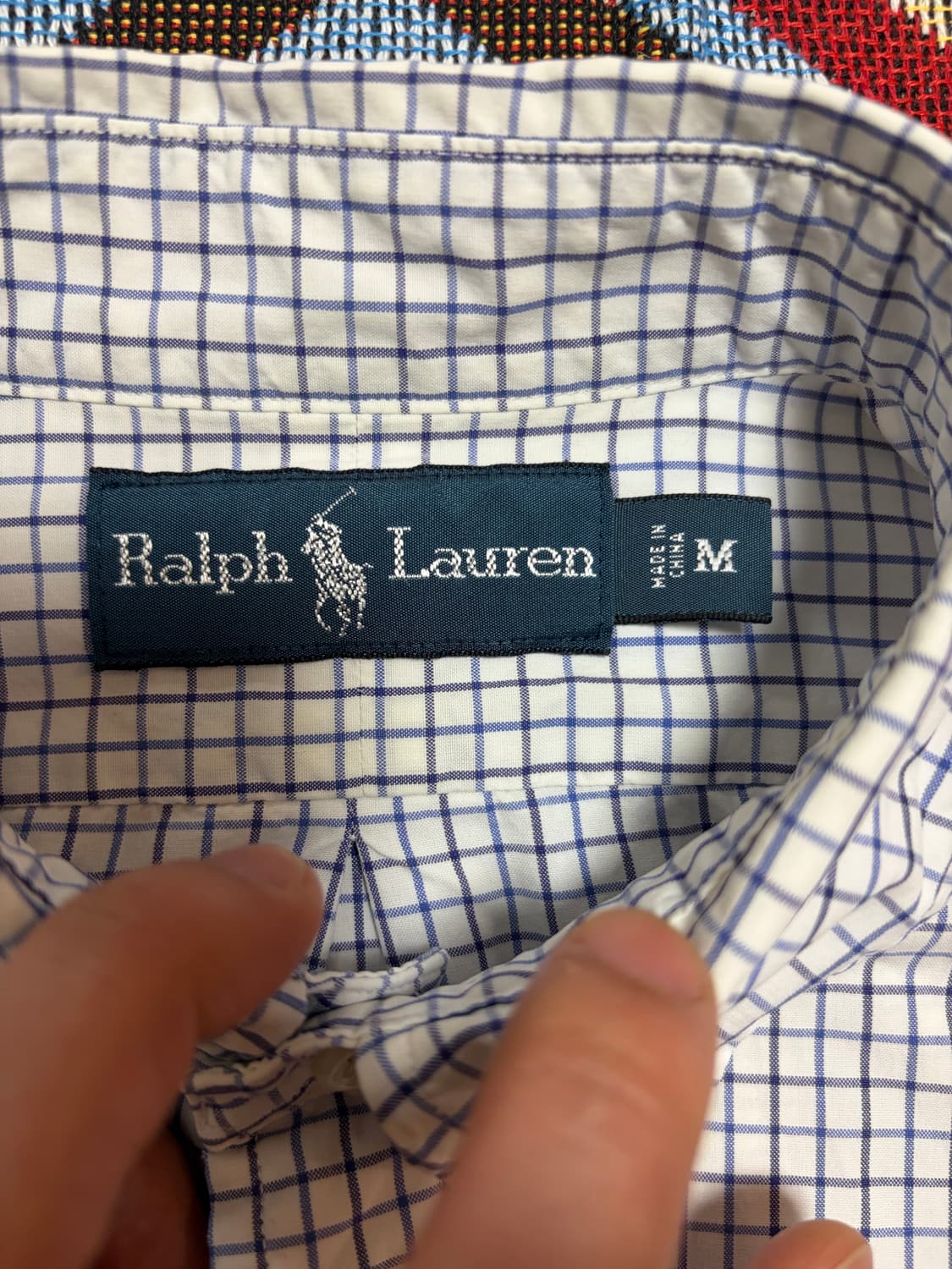 M) 폴로 랄프로렌 체크 셔츠 블루 상품이미지5