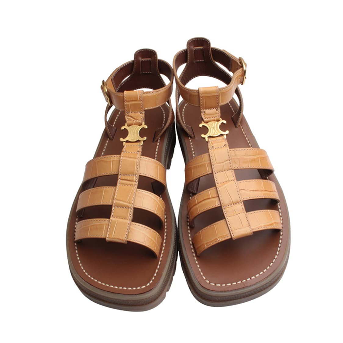 셀린느 카멜 와니 패턴 스트랩 샌들 37 상품이미지2