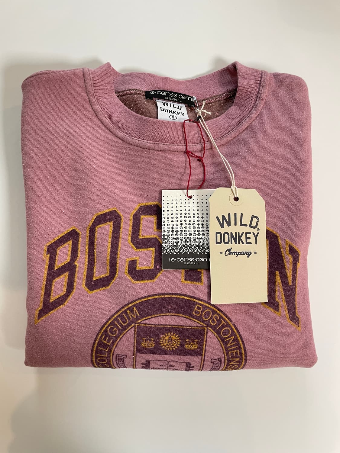 Wild Donkey 와일드동키 보스턴 맨투맨 M 핑크 상품이미지2
