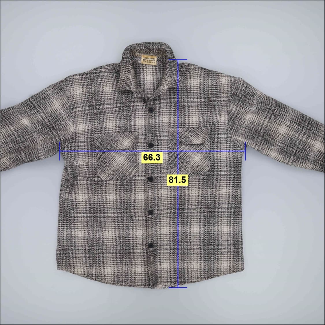 XL 빈티지 숫자 체크 셔츠 자켓 0403H1 상품이미지5