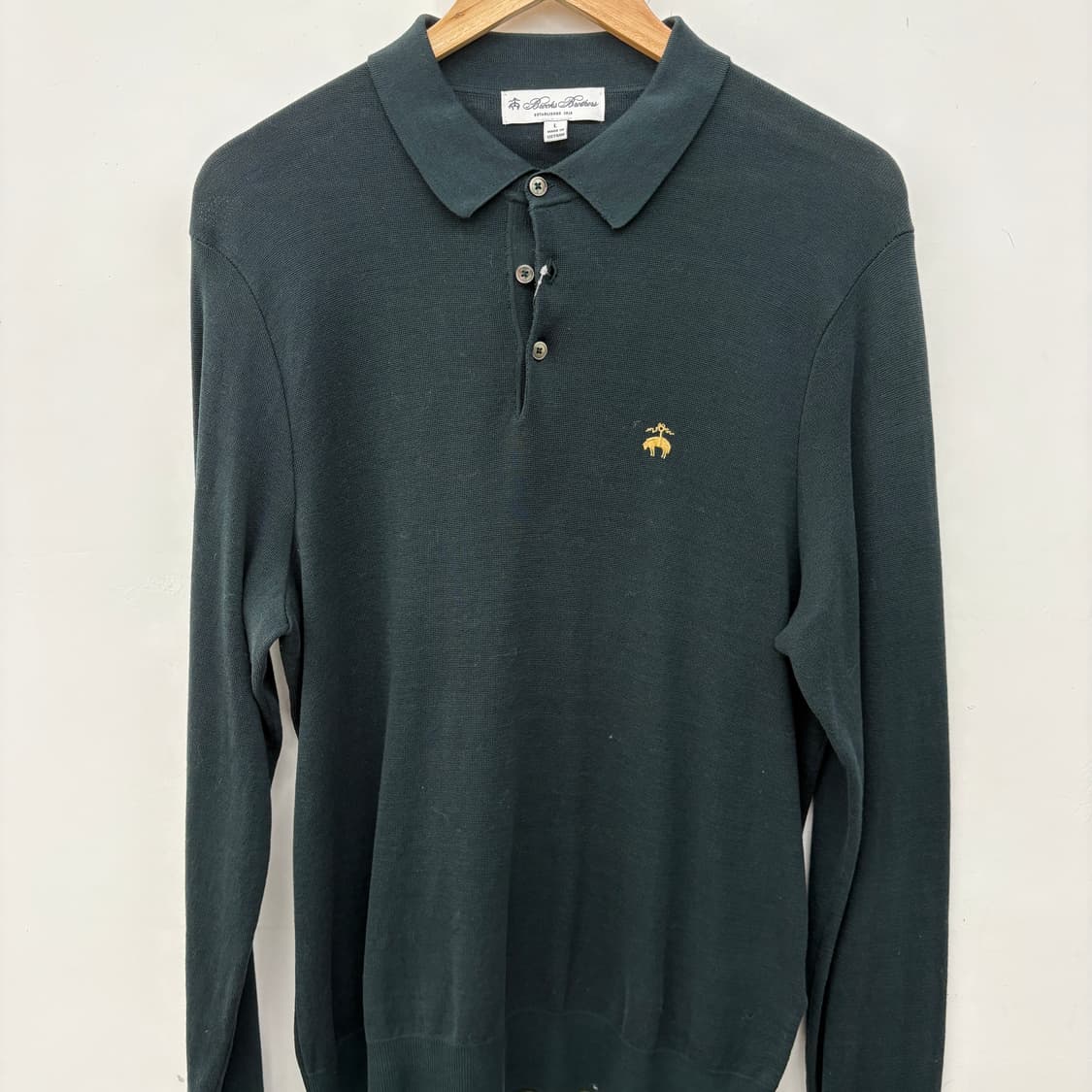 브룩스브라더스 블랙 긴팔 니트 폴로티 남성 L 상품이미지2