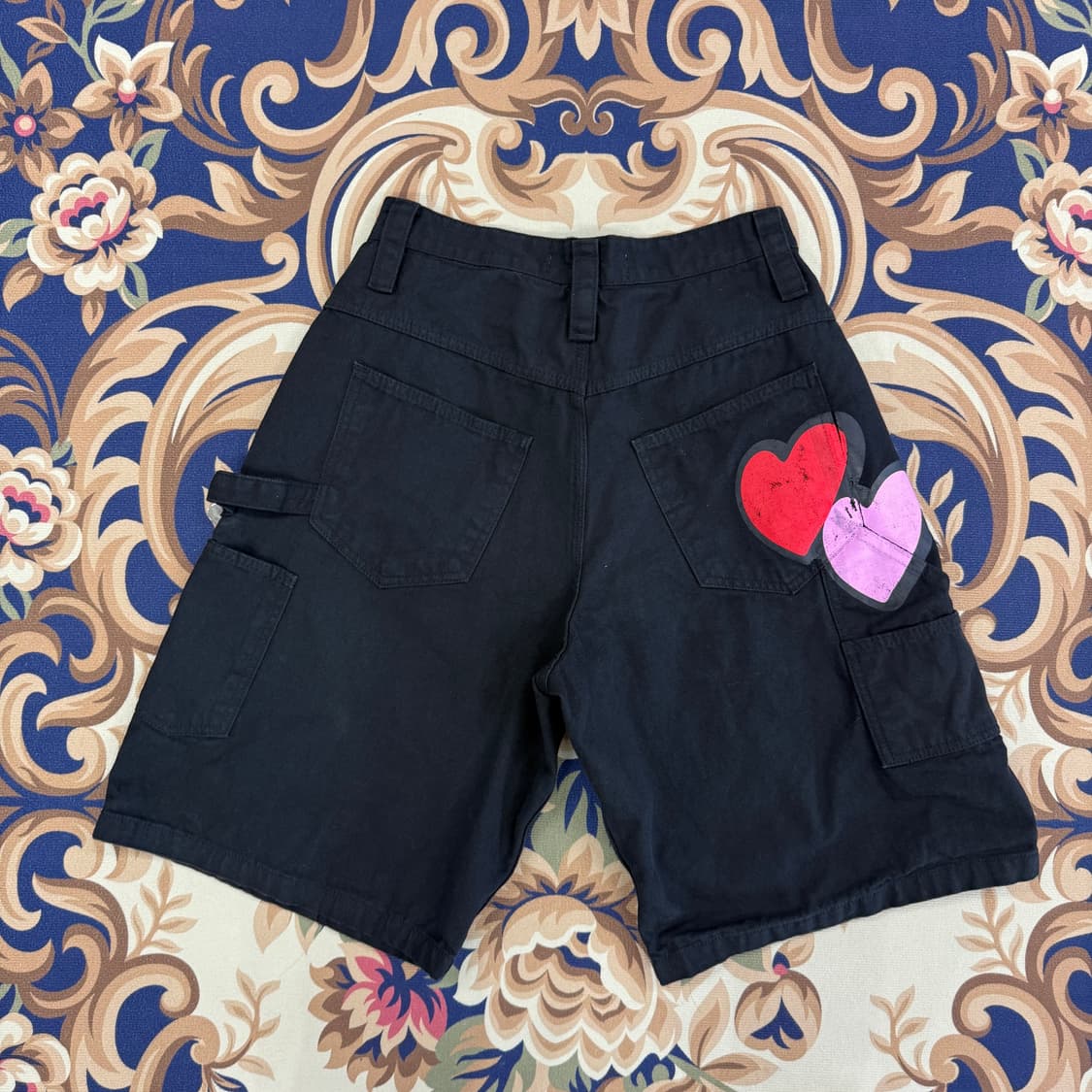 (M)더 뮤지엄 비지터 더블니 코튼 반바지(블랙) 상품이미지5