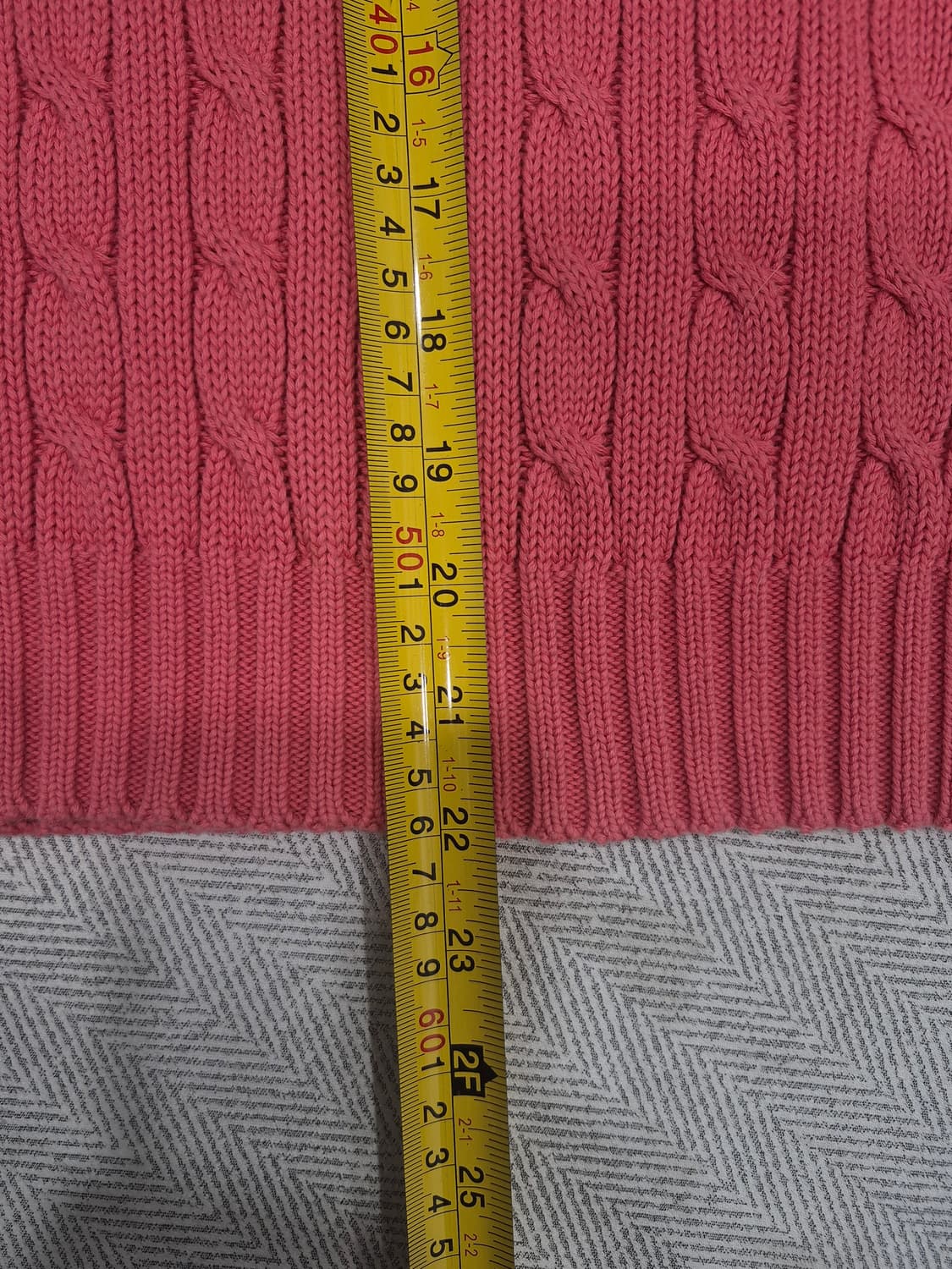 랄프로렌 스포츠 핑크색 꽈배기 브이넥 니트 스웨터 여성 100사이즈 상품이미지9