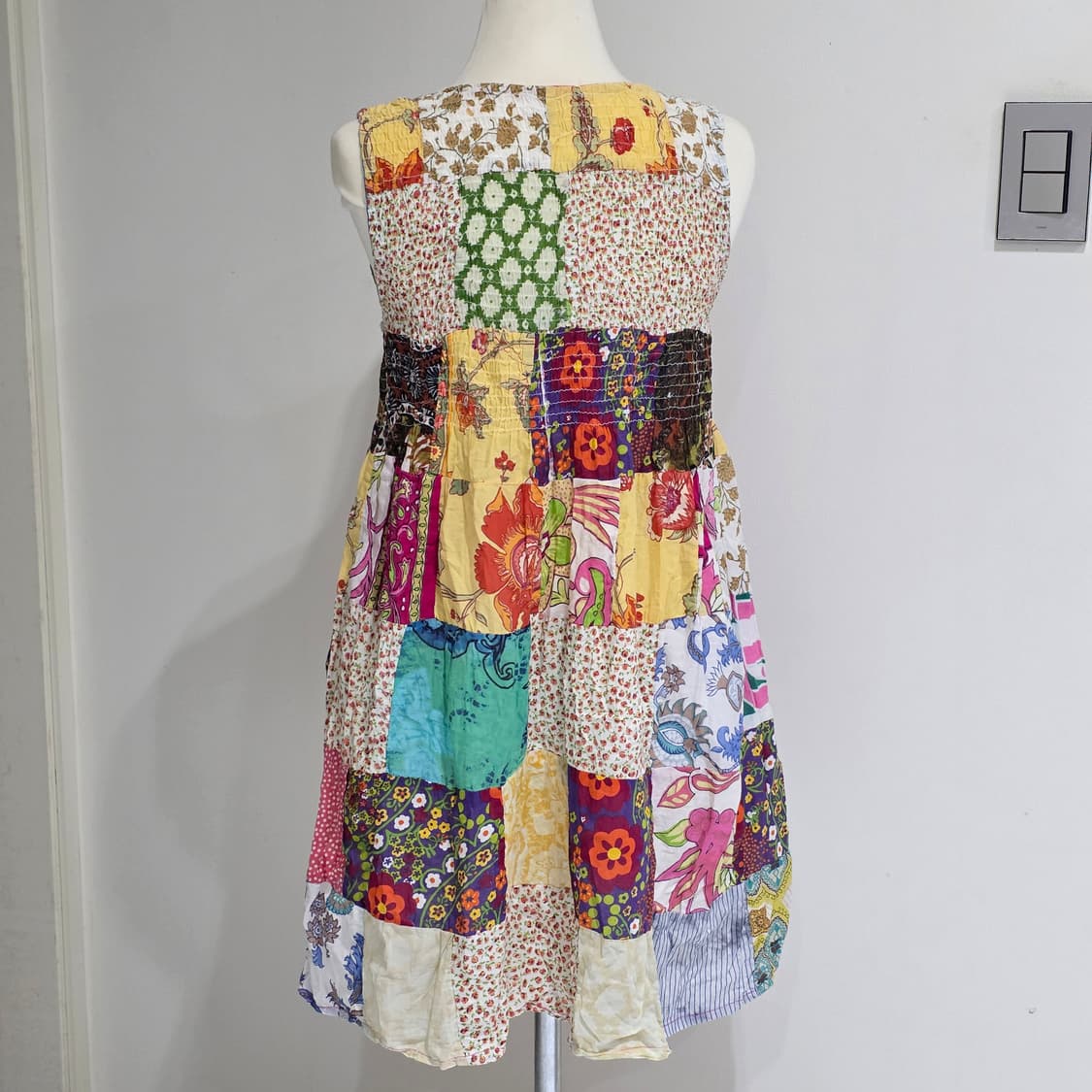 패치워크 모리걸 플라워st 슬리브리스 레이어드 밴딩 원피스 상품이미지3