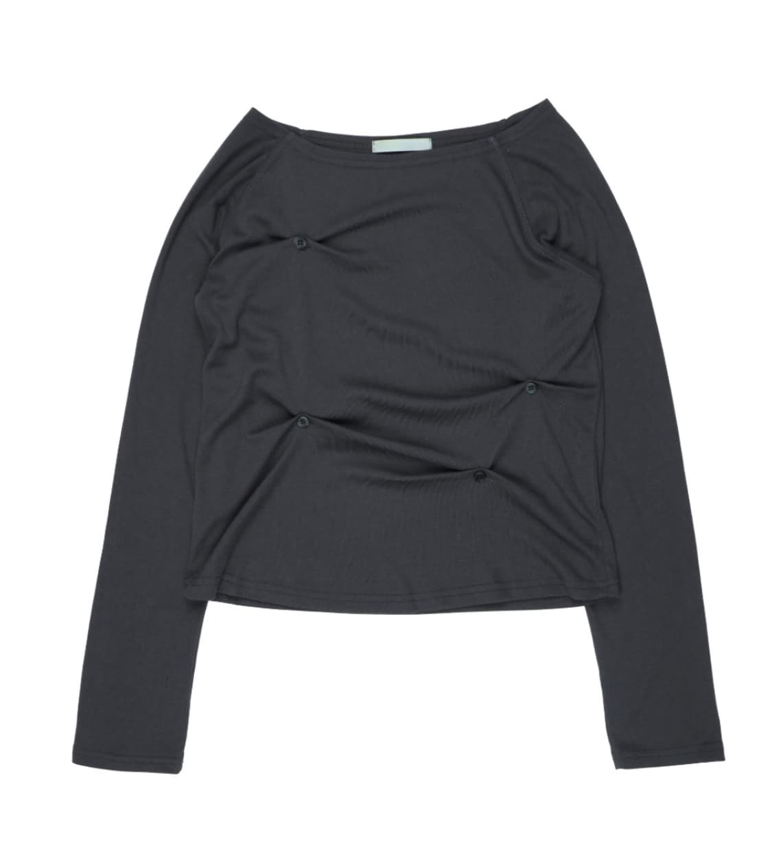 우화 FRONT BUTTON BOATNECK TOP (charcoal) 상품이미지2