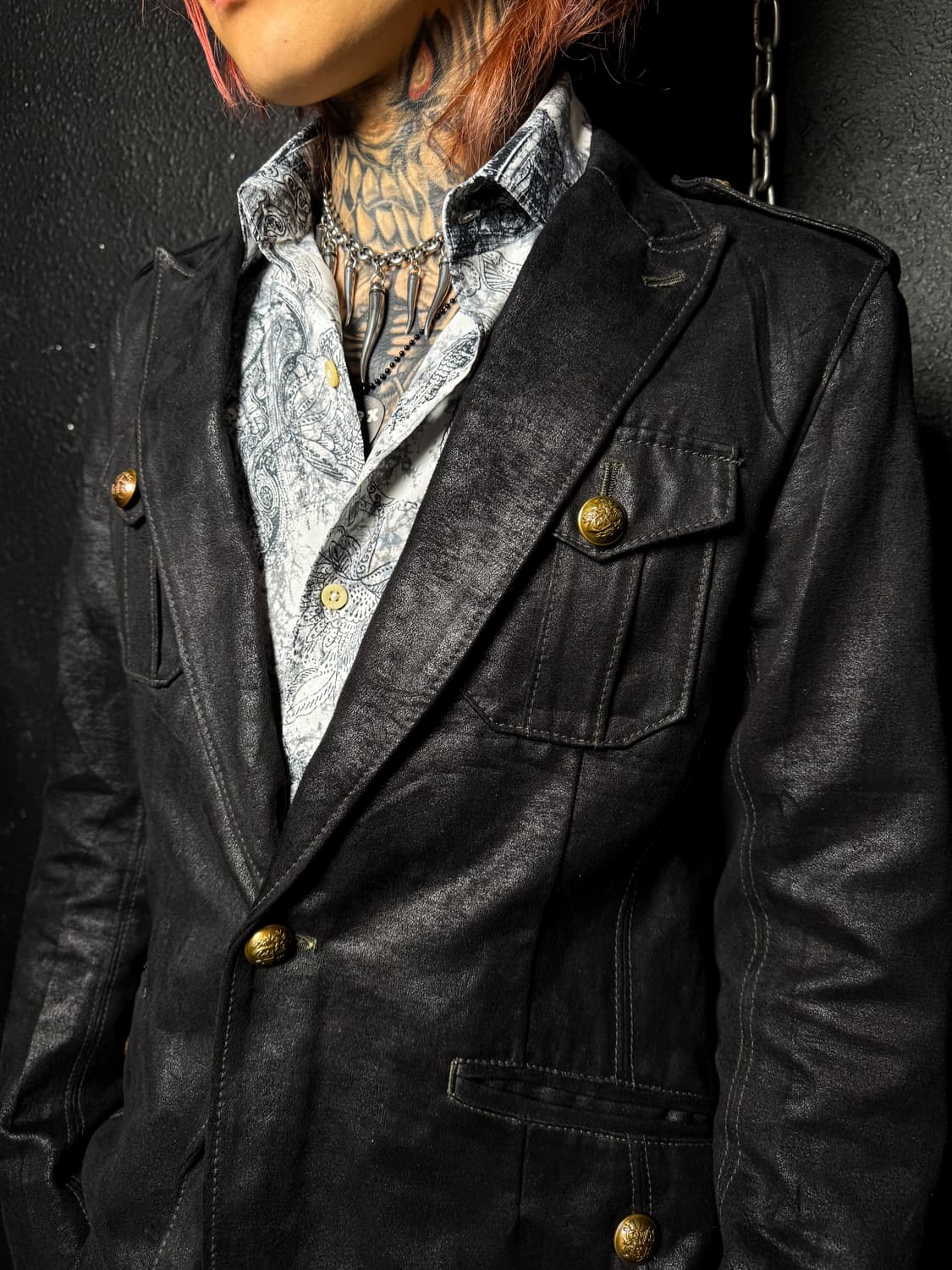 RATTLE TRAP – Black Matte Coated Blazer  상품이미지2