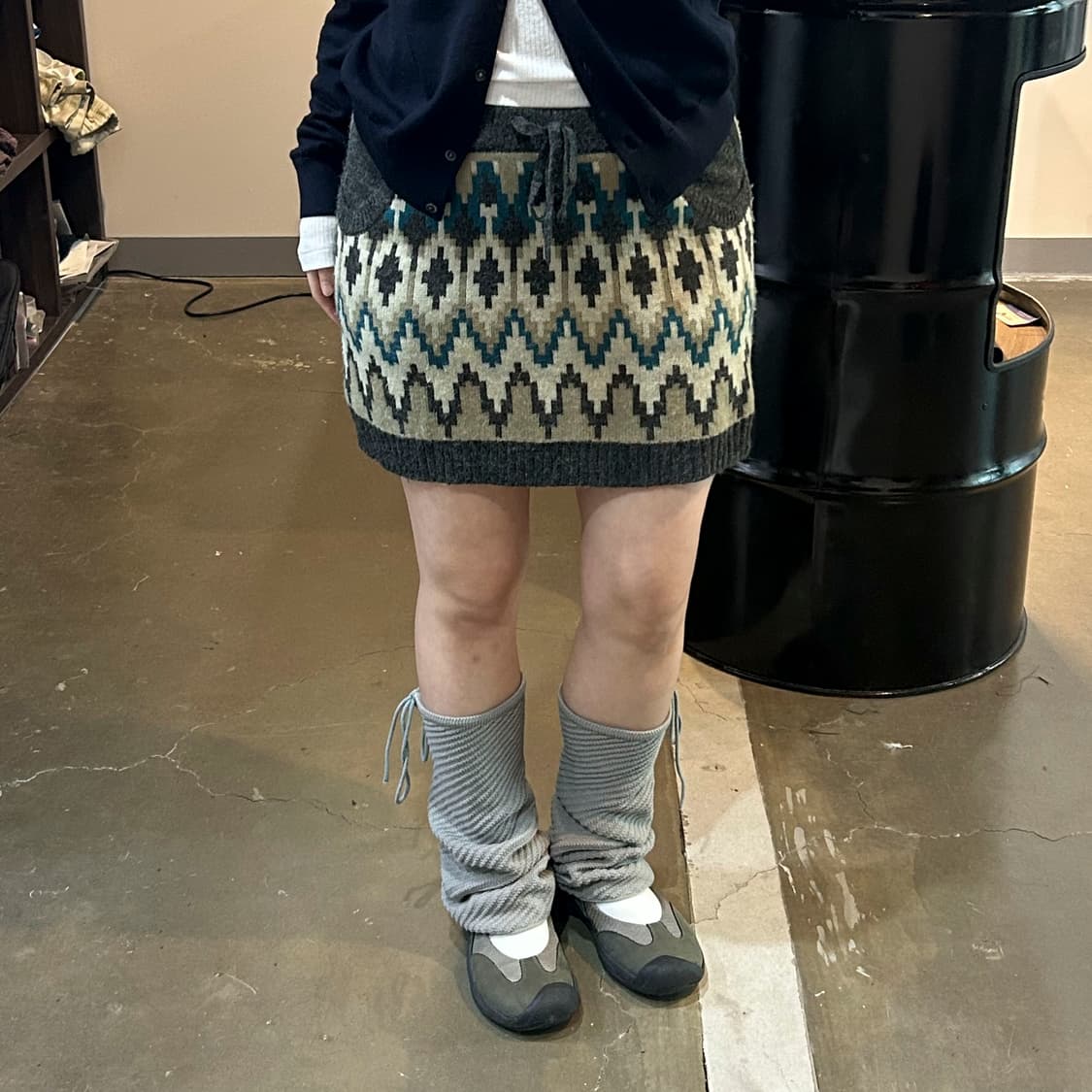 에스닉 패턴 니트 스커트 상품이미지7