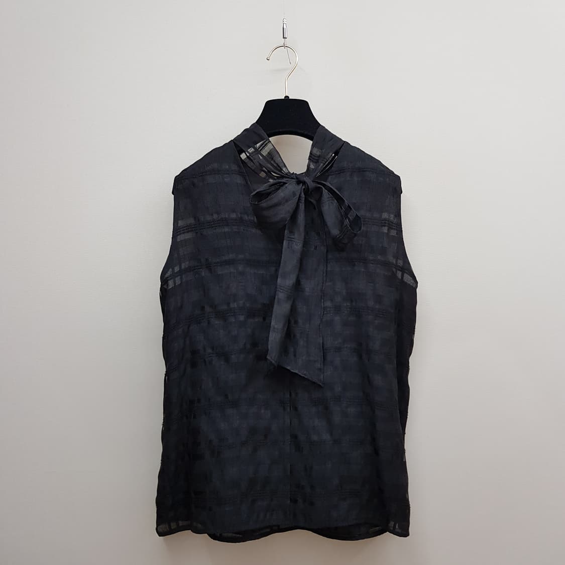 모조에스핀 2022 블랙 체크 레이어드 블라우스 M사이즈 상품이미지4