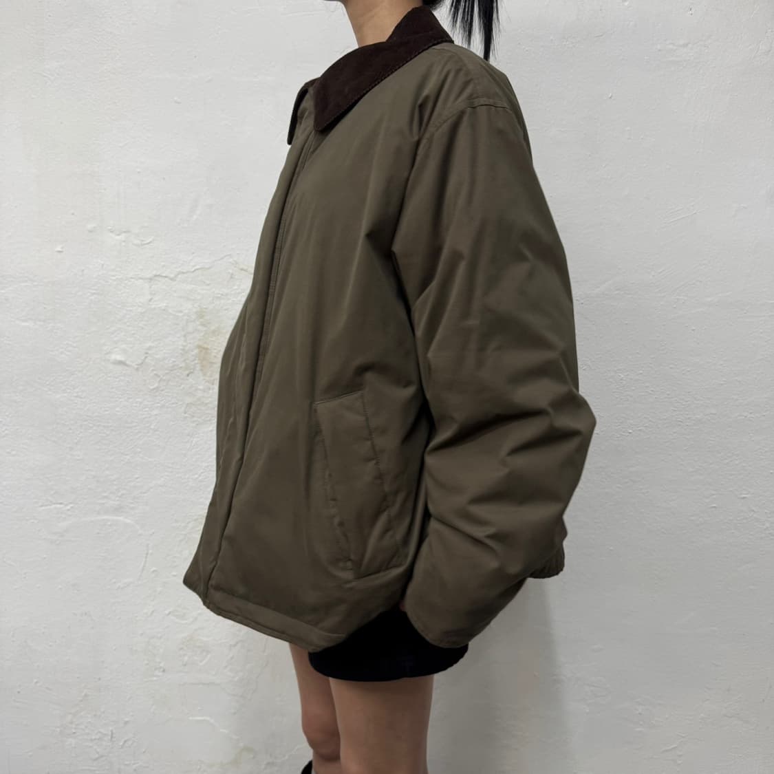 빔즈 B:ming 21fw 다크브라운 코튼 나일론 패디드 블루종 자켓 상품이미지2