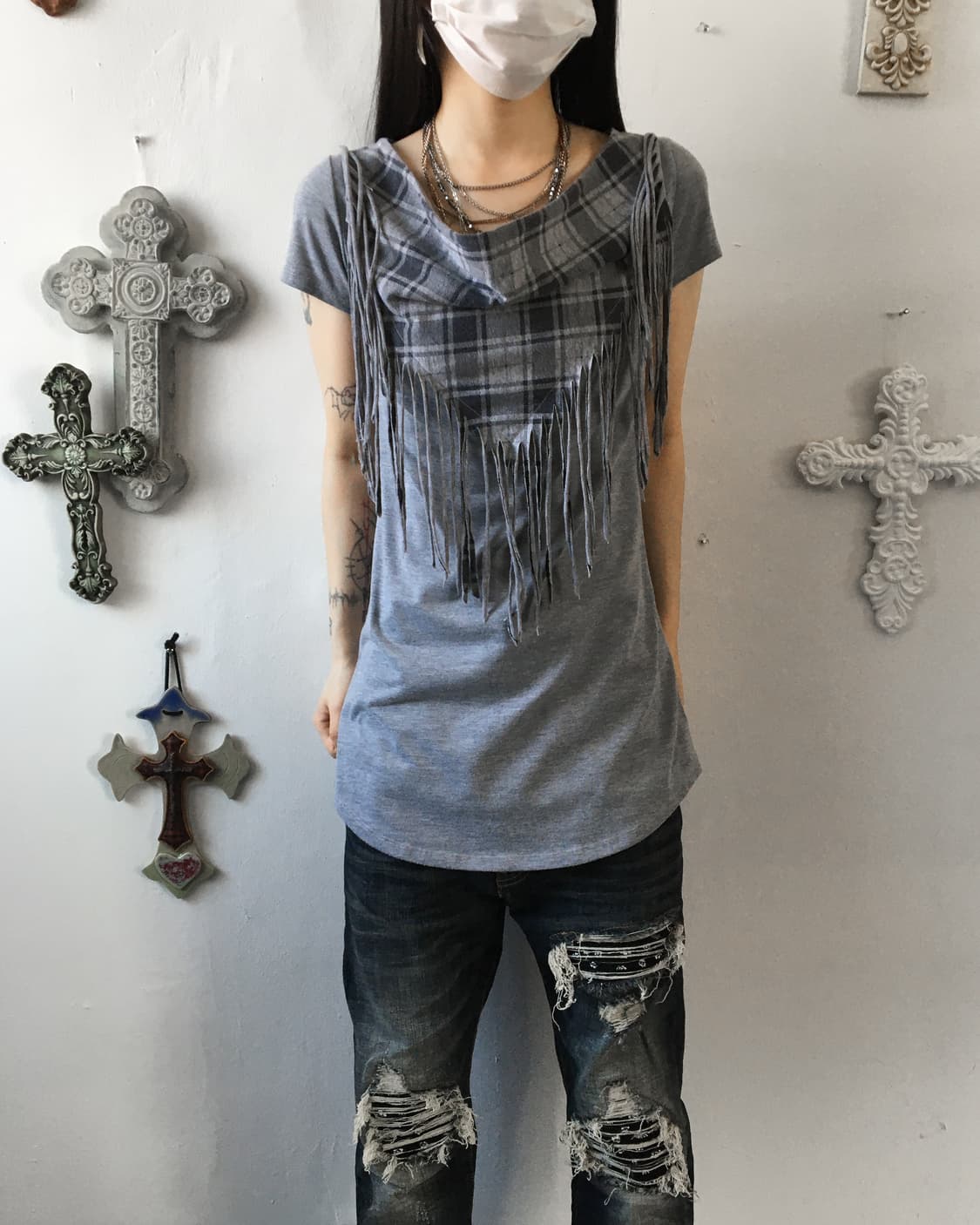 Scarf layered t shirt 상품이미지7